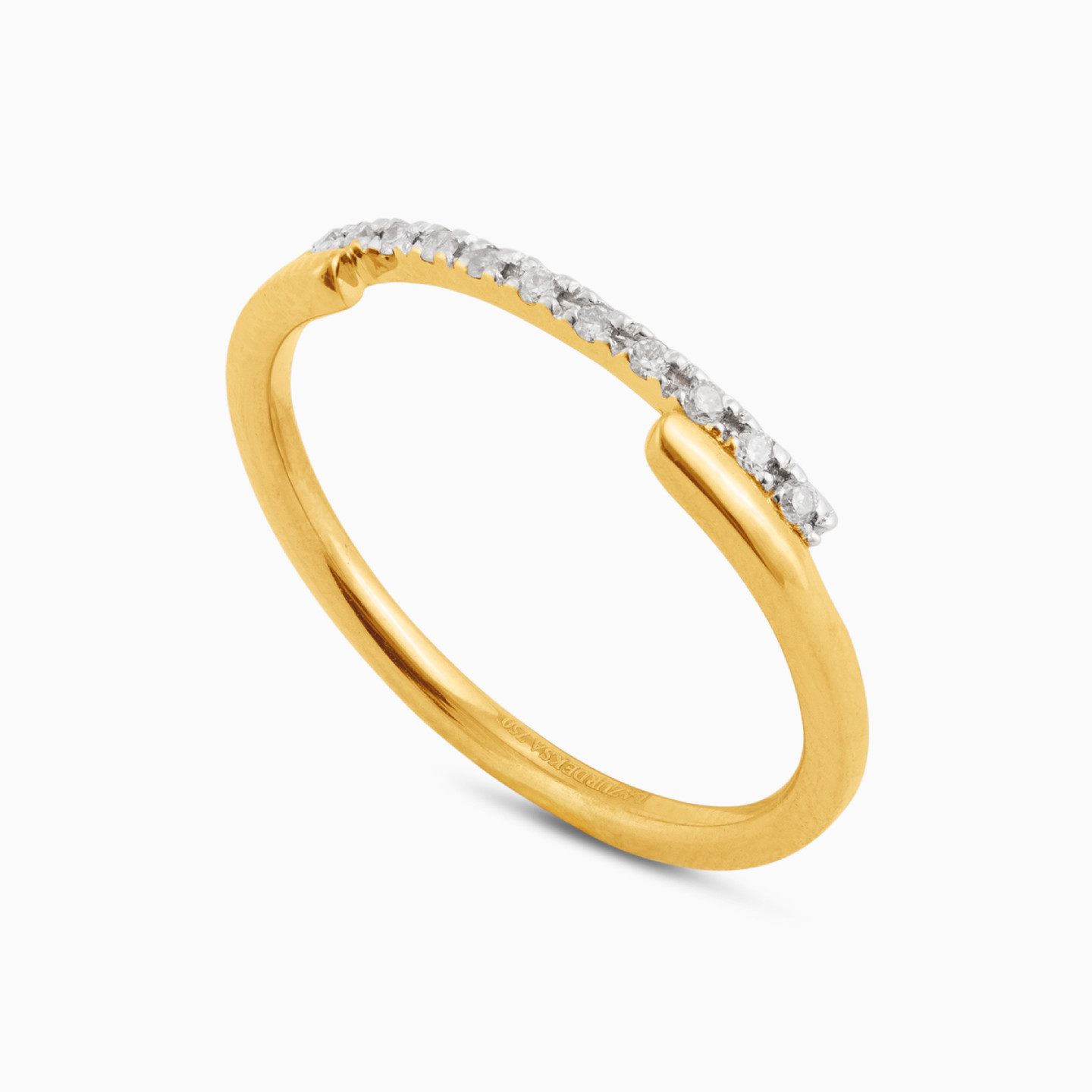 Slim Diamond Ring in 18K Gold - 3 Slim Diamond Ring in 18K Gold - 3