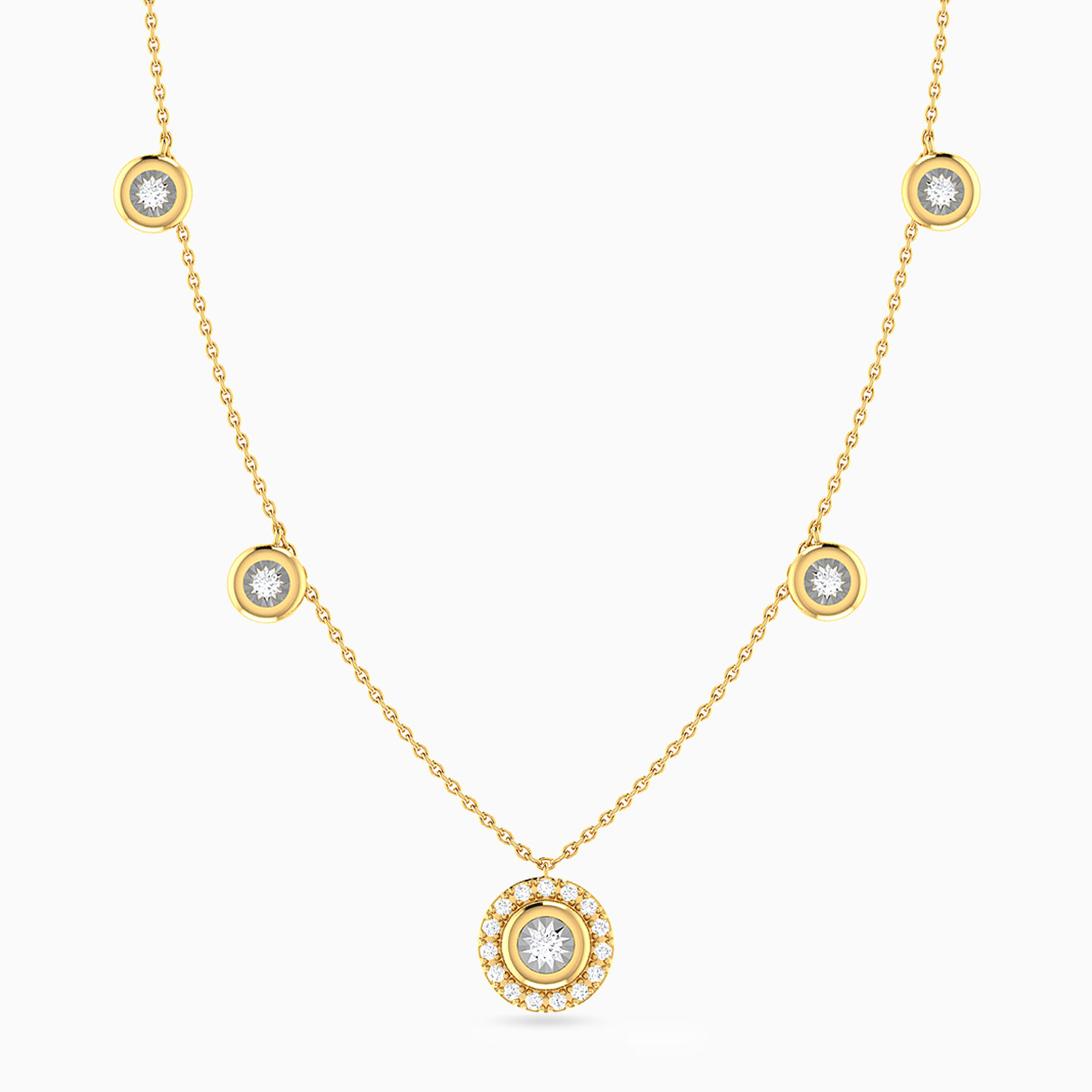 Circle Diamond Chain Necklace in 18K Gold Circle Diamond Chain Necklace in 18K Gold