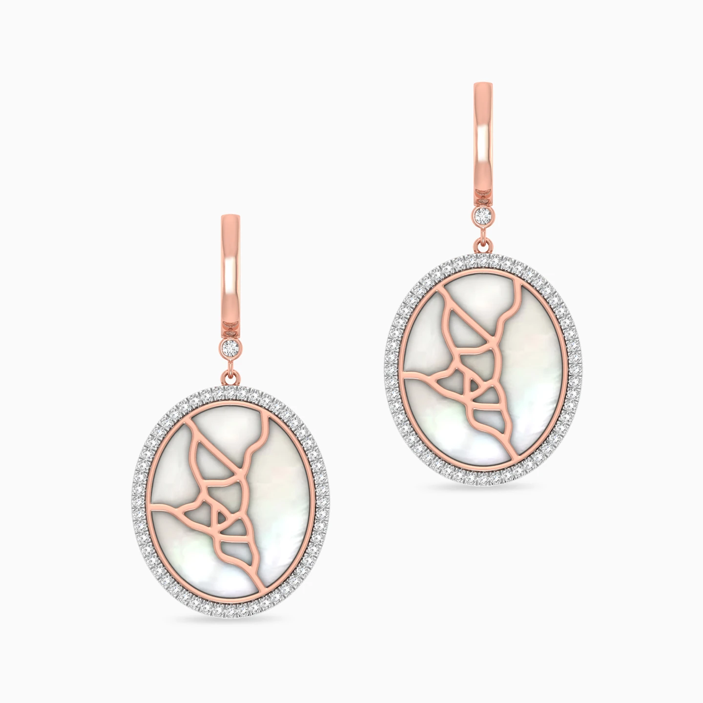 Circle Diamond & Pearl Drop Earrings in 18K Gold - 2 Circle Diamond & Pearl Drop Earrings in 18K Gold - 2
