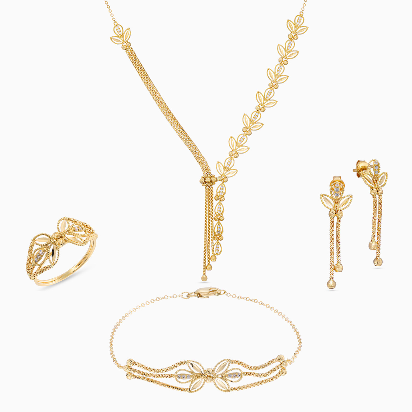 Multishaped Full Set in 21K Gold (4 Pieces) Multishaped Full Set in 21K Gold (4 Pieces)