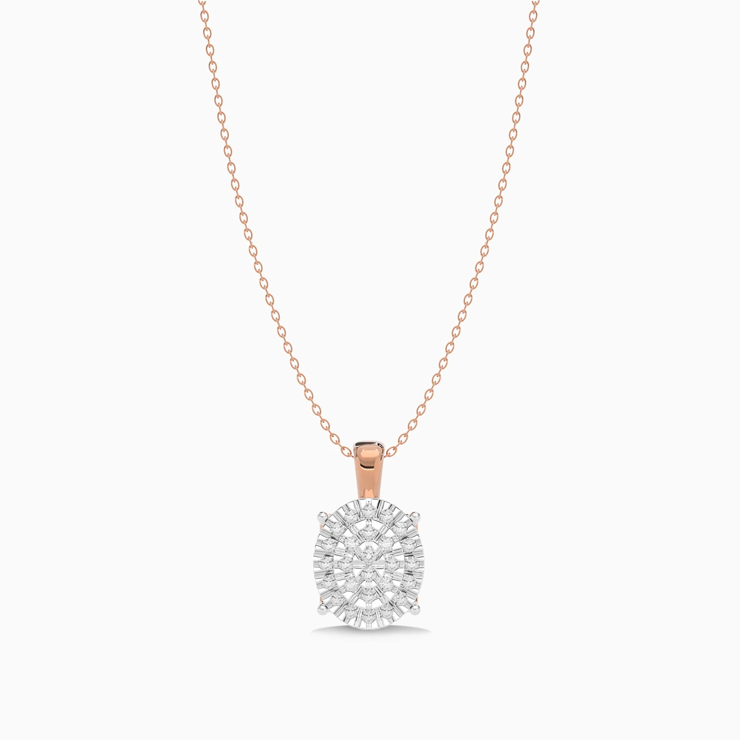 Oval Diamond Pendant in 18K Gold - 3 Oval Diamond Pendant in 18K Gold - 3