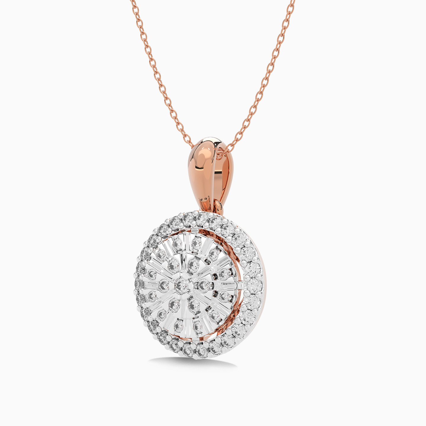 Circle Diamond Pendant in 18K Gold - 2 Circle Diamond Pendant in 18K Gold - 2