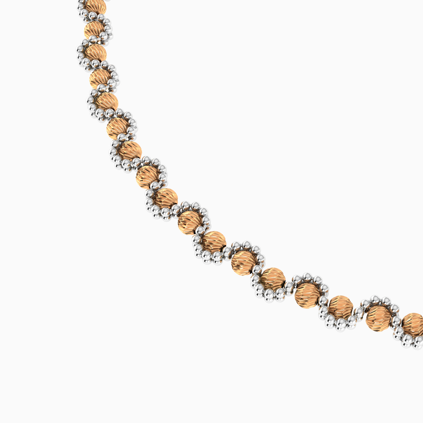 Beaded Chain Anklet in 21K Gold - 3 Beaded Chain Anklet in 21K Gold - 3