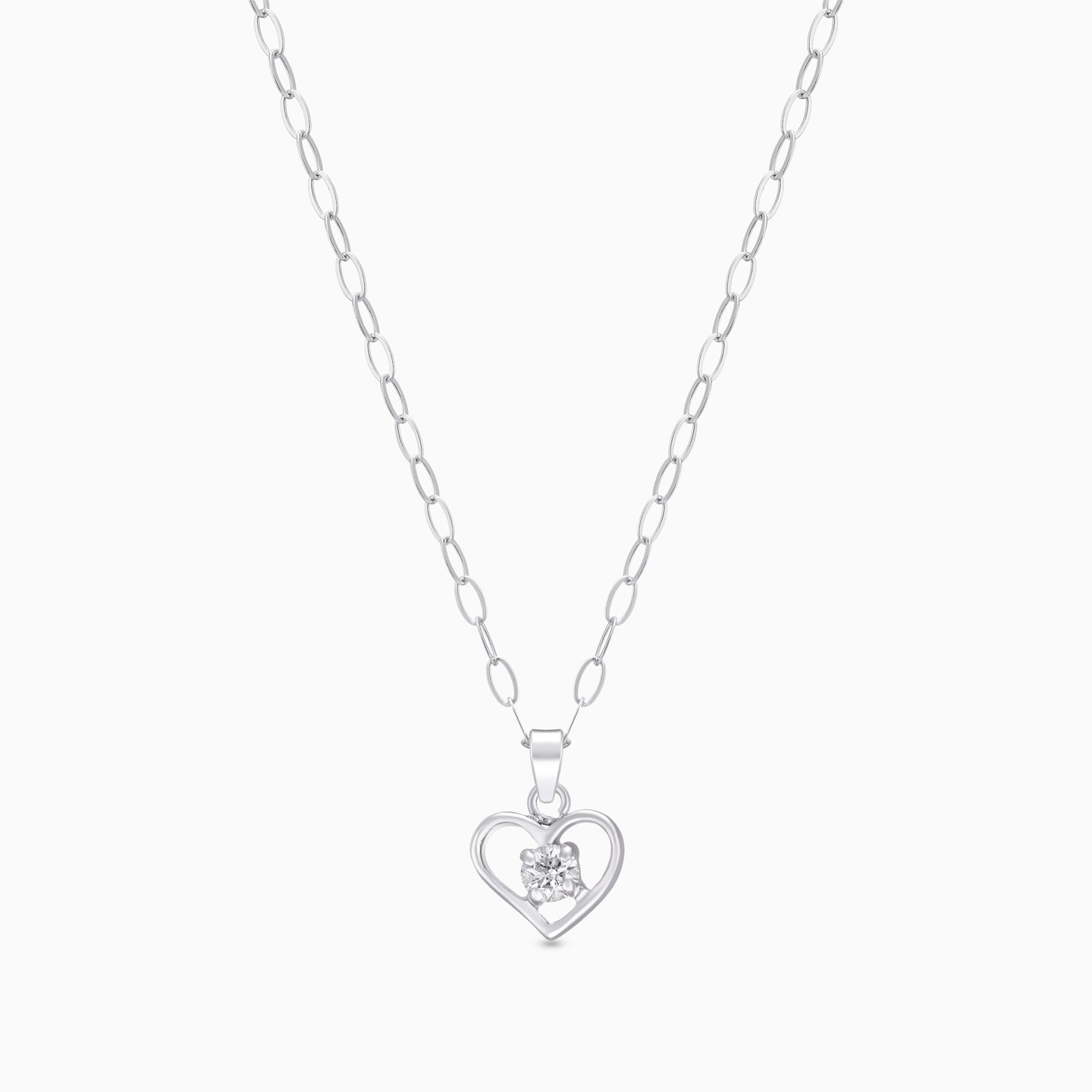 Kids Heart Diamond Pendant Necklace in 18K Gold - 5