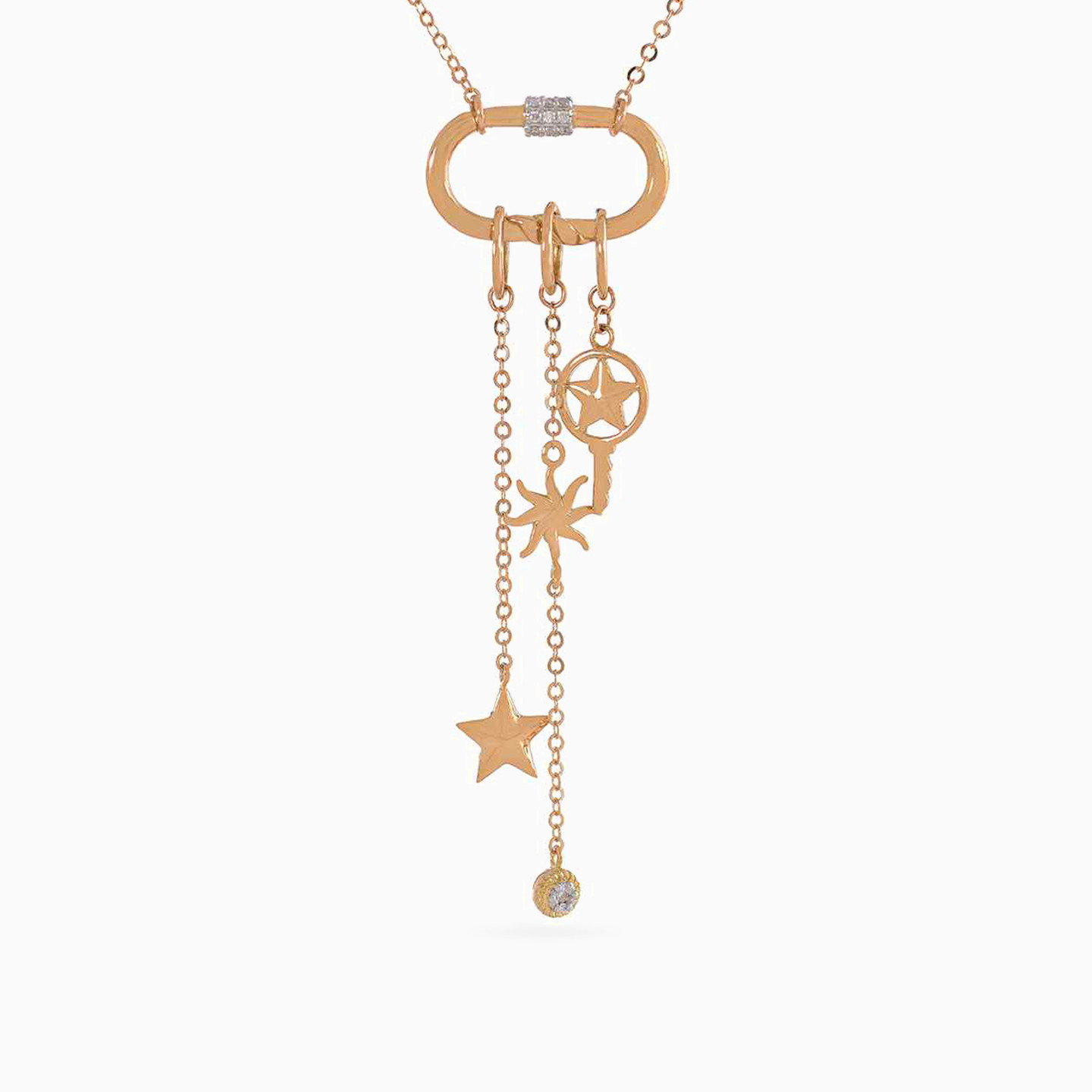 Tassels Diamonds Necklace In 18K Gold