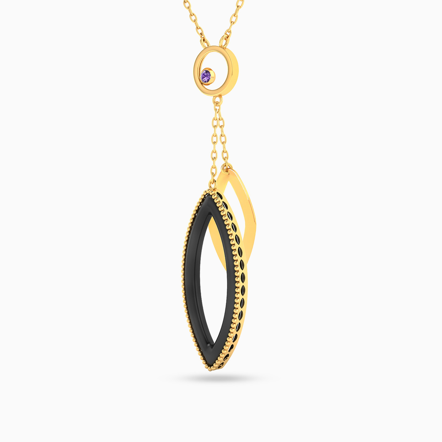 Marquise Colored Stones Necklace in 18K Gold - 2 Marquise Colored Stones Necklace in 18K Gold - 2