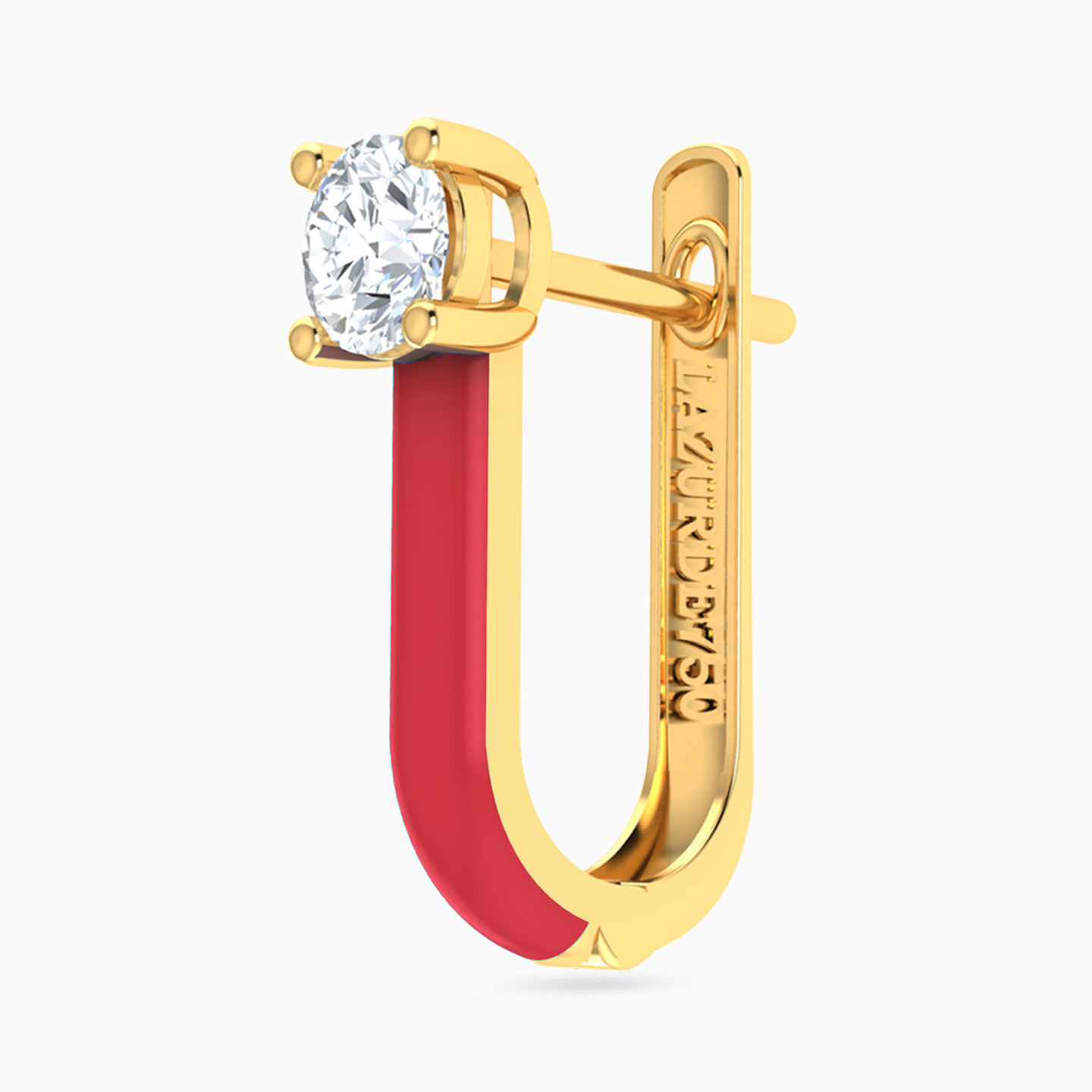 أقراط دائرية ذهب مطلية بالمينا عيار 18 قيراط مزينة بأحجار الزركون - 3 أقراط دائرية ذهب مطلية بالمينا عيار 18 قيراط مزينة بأحجار الزركون - 3