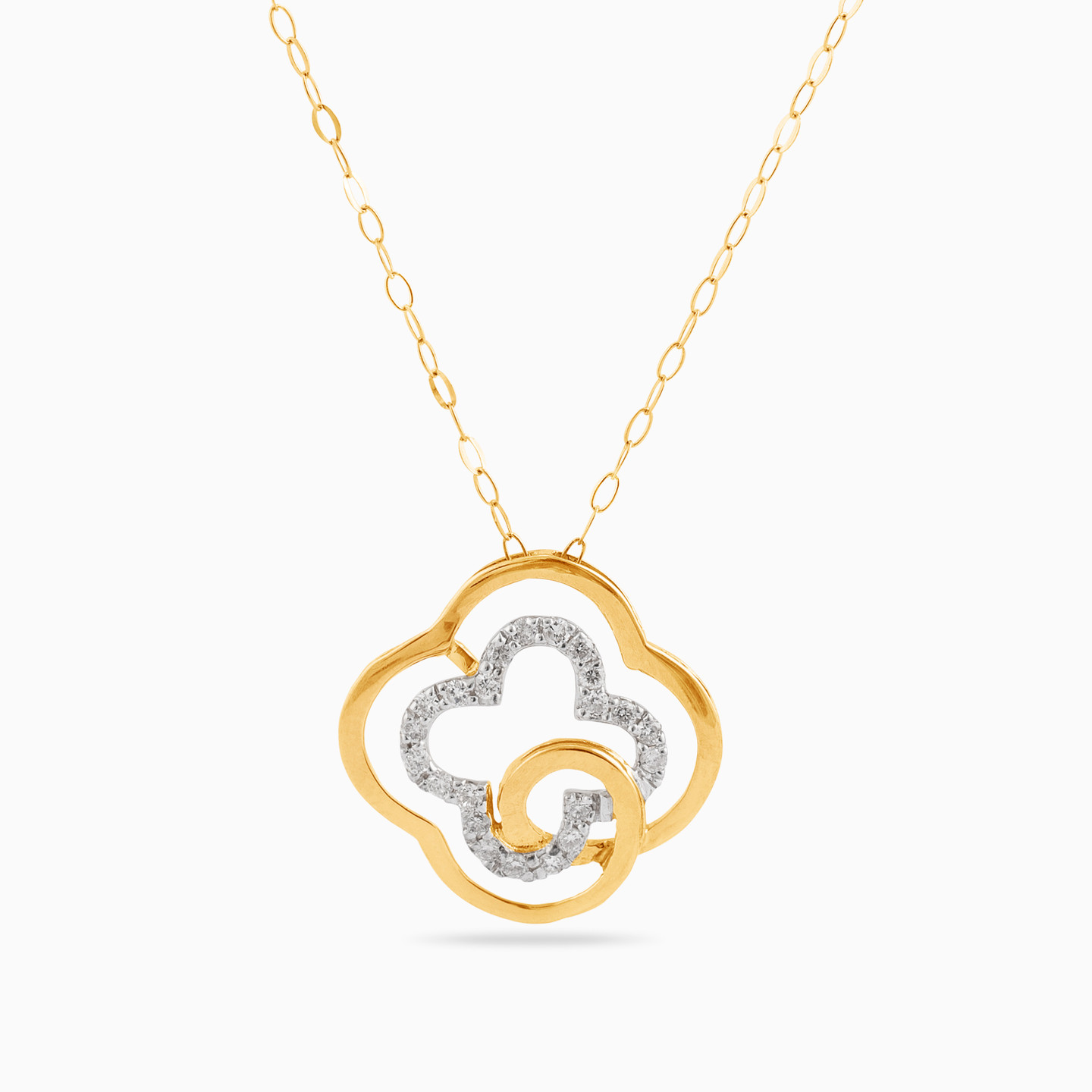 18K Gold Diamond Pendant Necklace