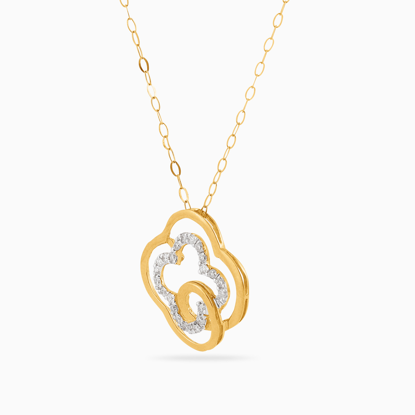 18K Gold Diamond Pendant Necklace - 2