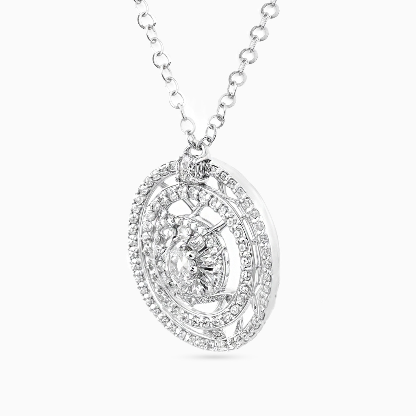 18K Gold Diamond Pendant Necklace - 2