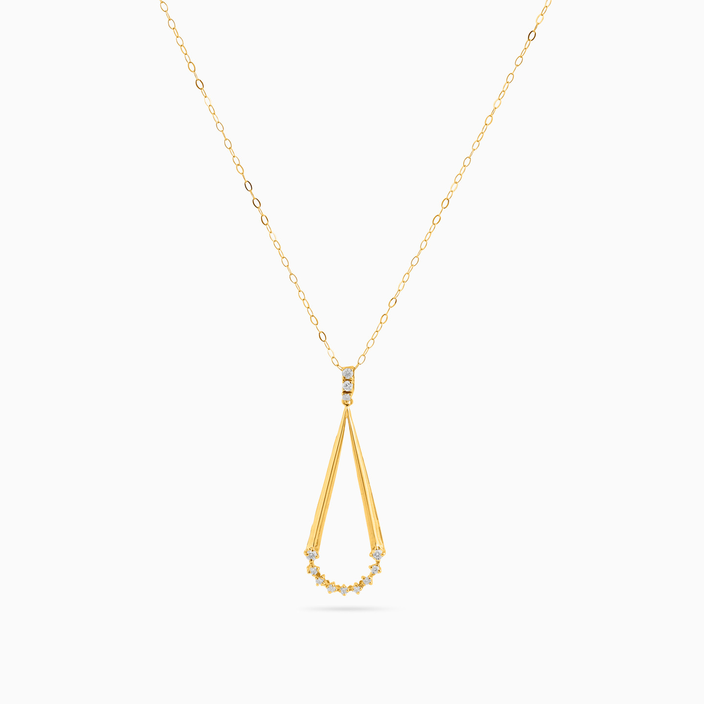 18K Gold Diamond Pendant Necklace - 3