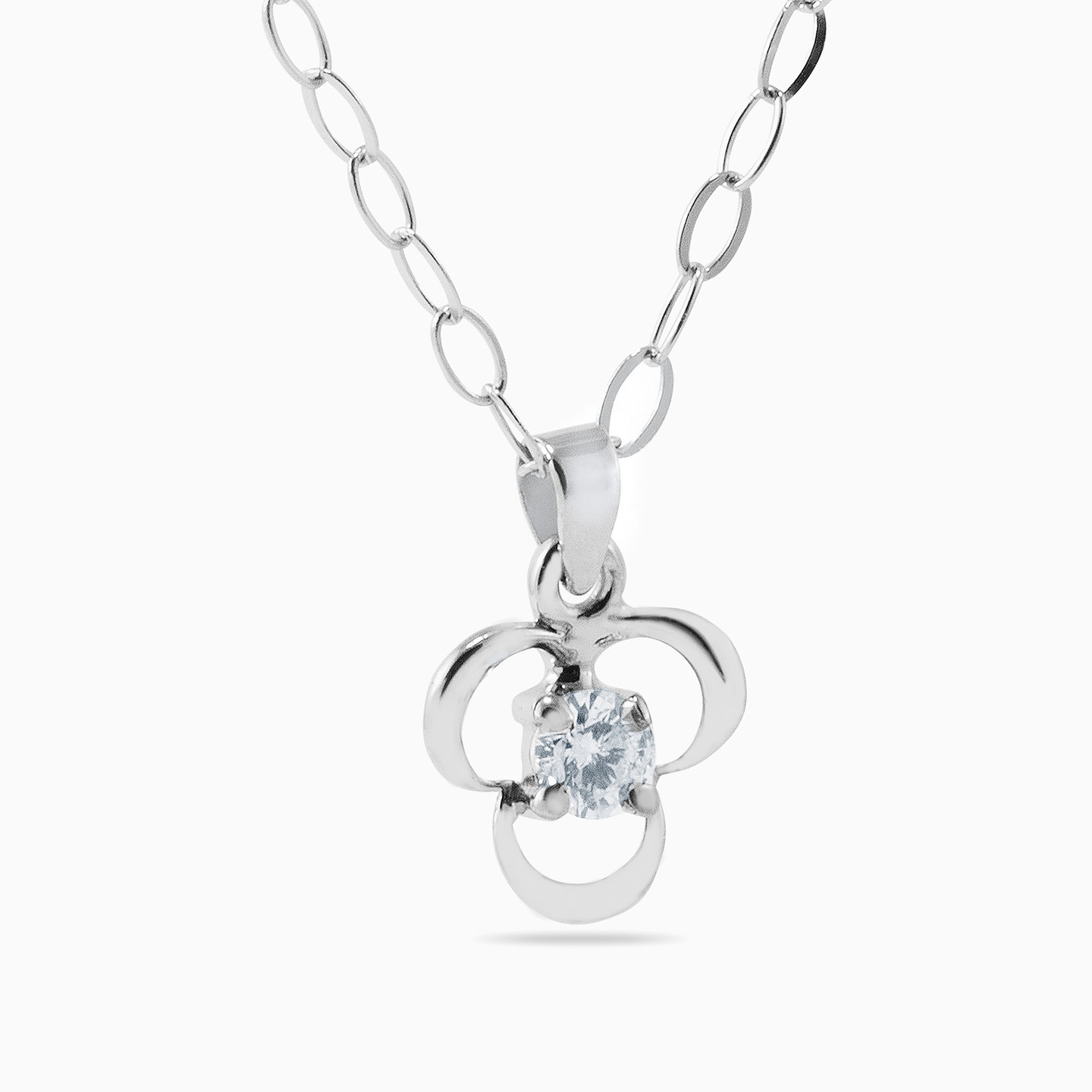 Kids Flower Diamond Pendant Necklace in 18K Gold - 4