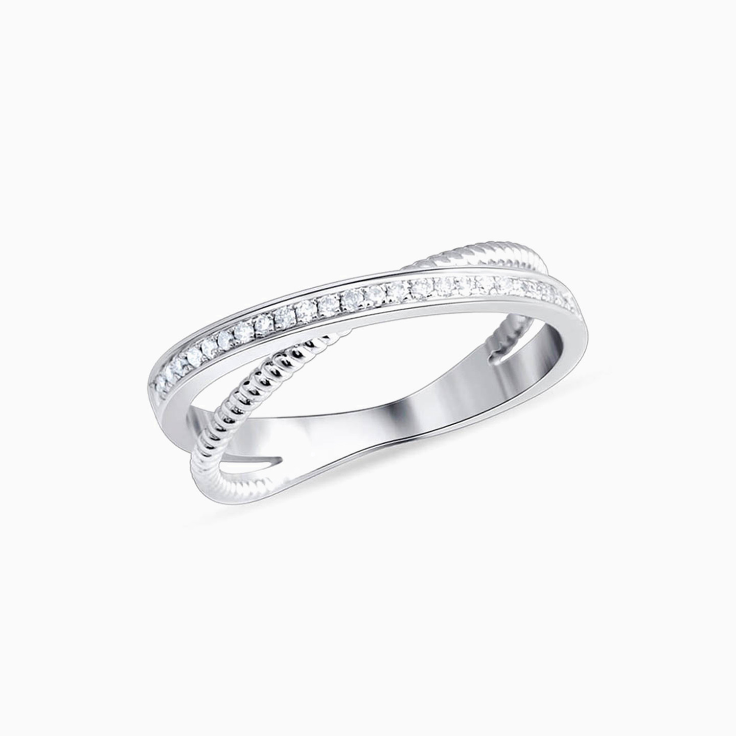 Crisscross Diamond Eternity Ring in 18K Gold - 2 Crisscross Diamond Eternity Ring in 18K Gold - 2