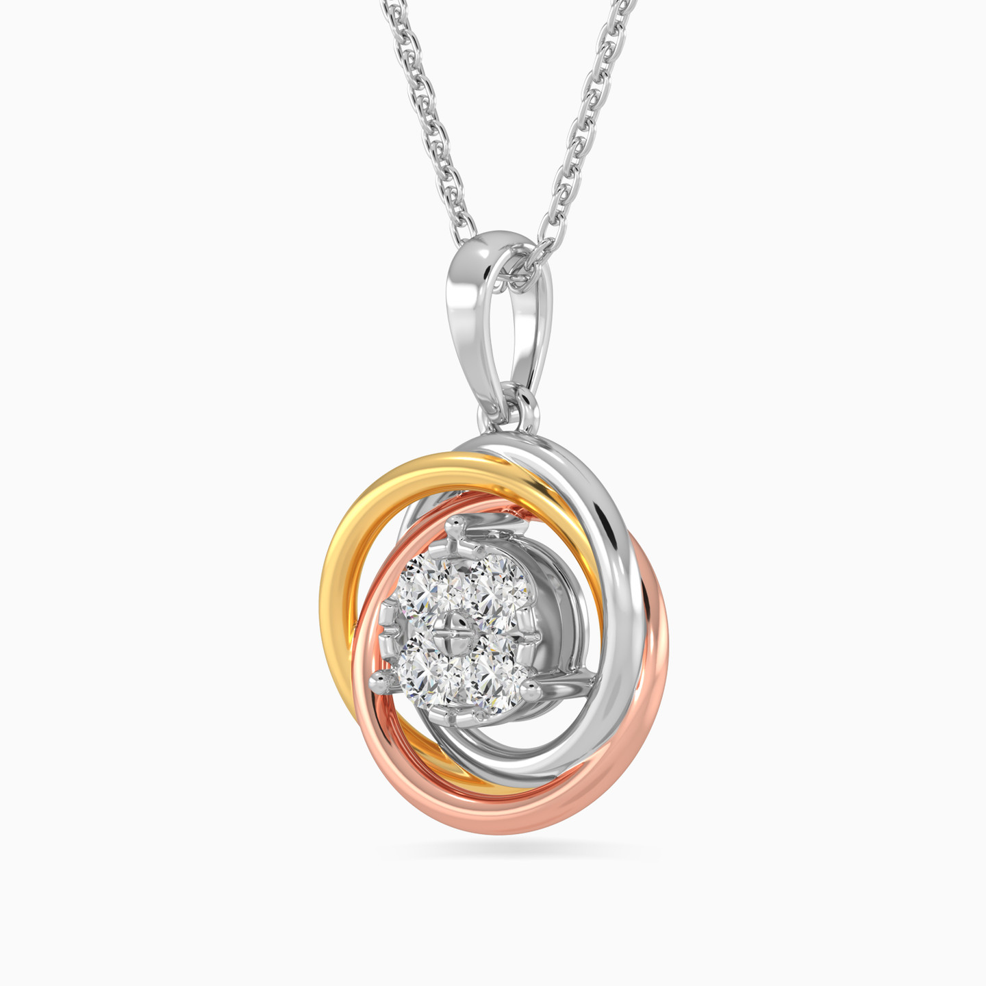 Circle Diamond Necklace in 18K Gold - 2 Circle Diamond Necklace in 18K Gold - 2