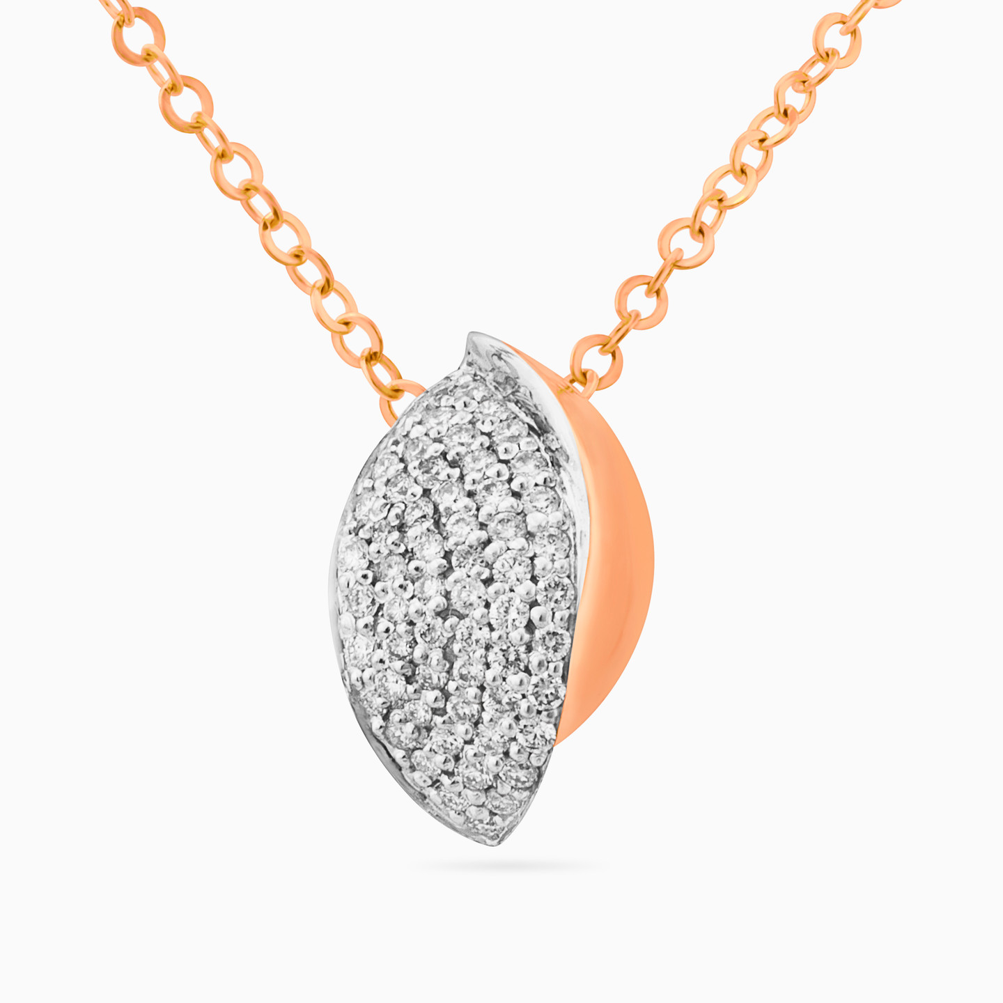 Oval Diamond Necklace in 18K Gold - 2 Oval Diamond Necklace in 18K Gold - 2