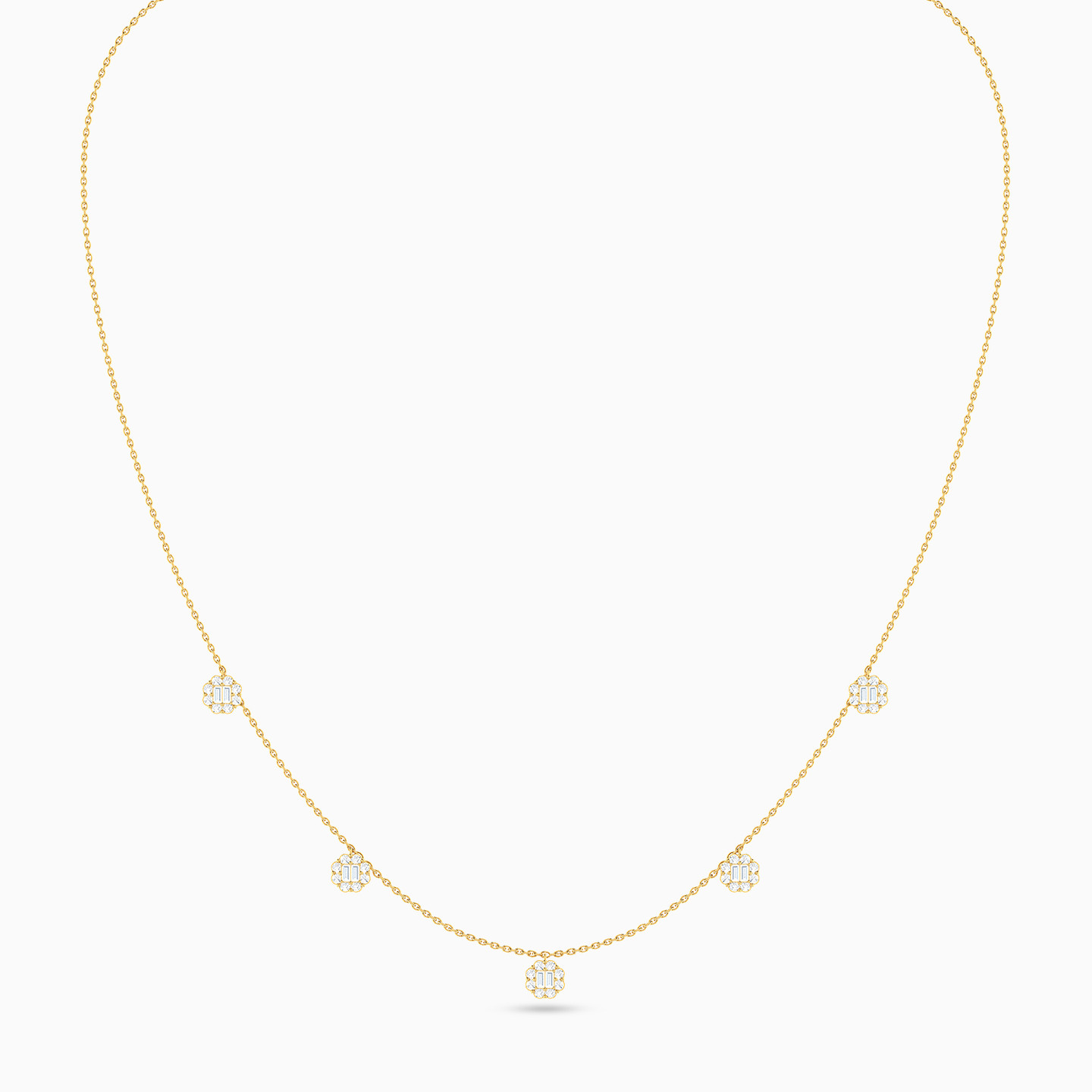 Flower Diamond Chain Necklace in 18K Gold Flower Diamond Chain Necklace in 18K Gold