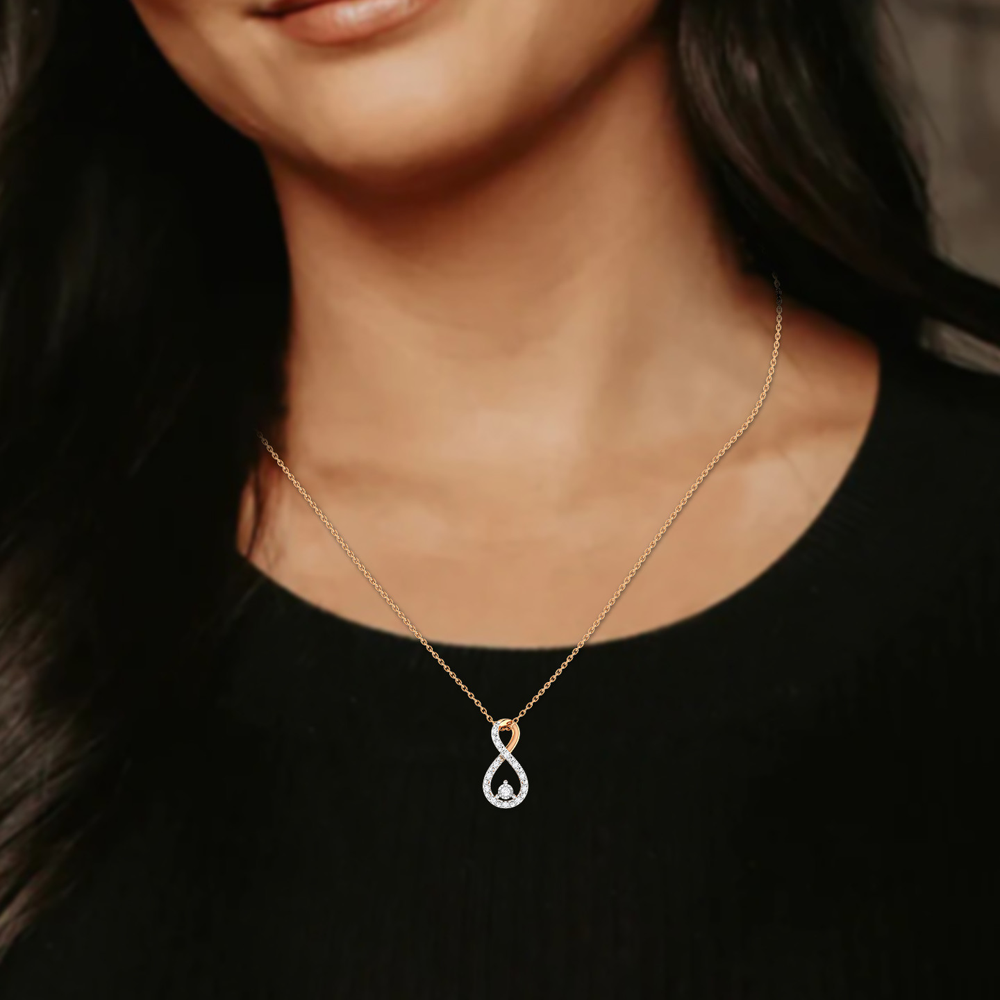 infinity Diamond Necklace in 18K Gold - 2 infinity Diamond Necklace in 18K Gold - 2