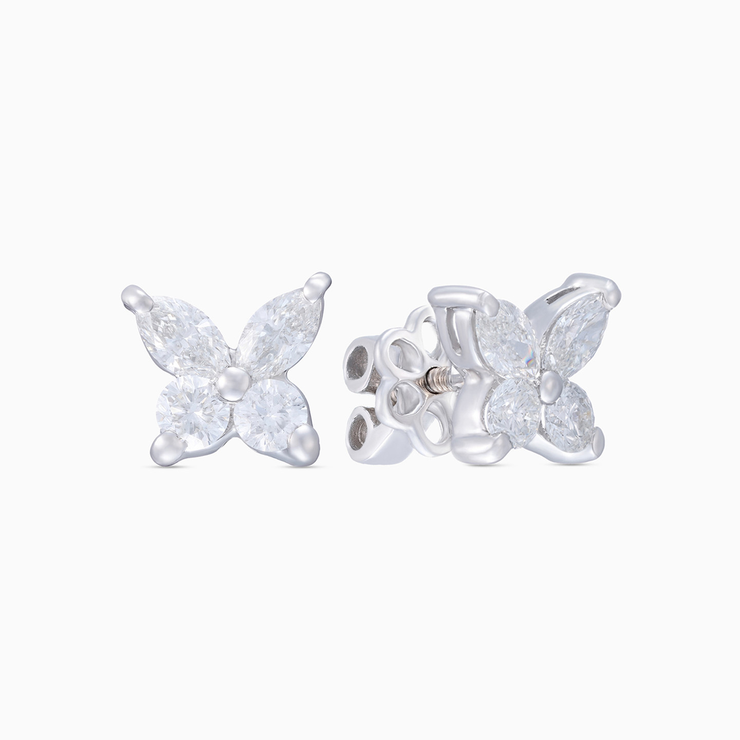 Kids Butterfly Diamond Stud Earrings in 18K Gold - 2 Kids Butterfly Diamond Stud Earrings in 18K Gold - 2