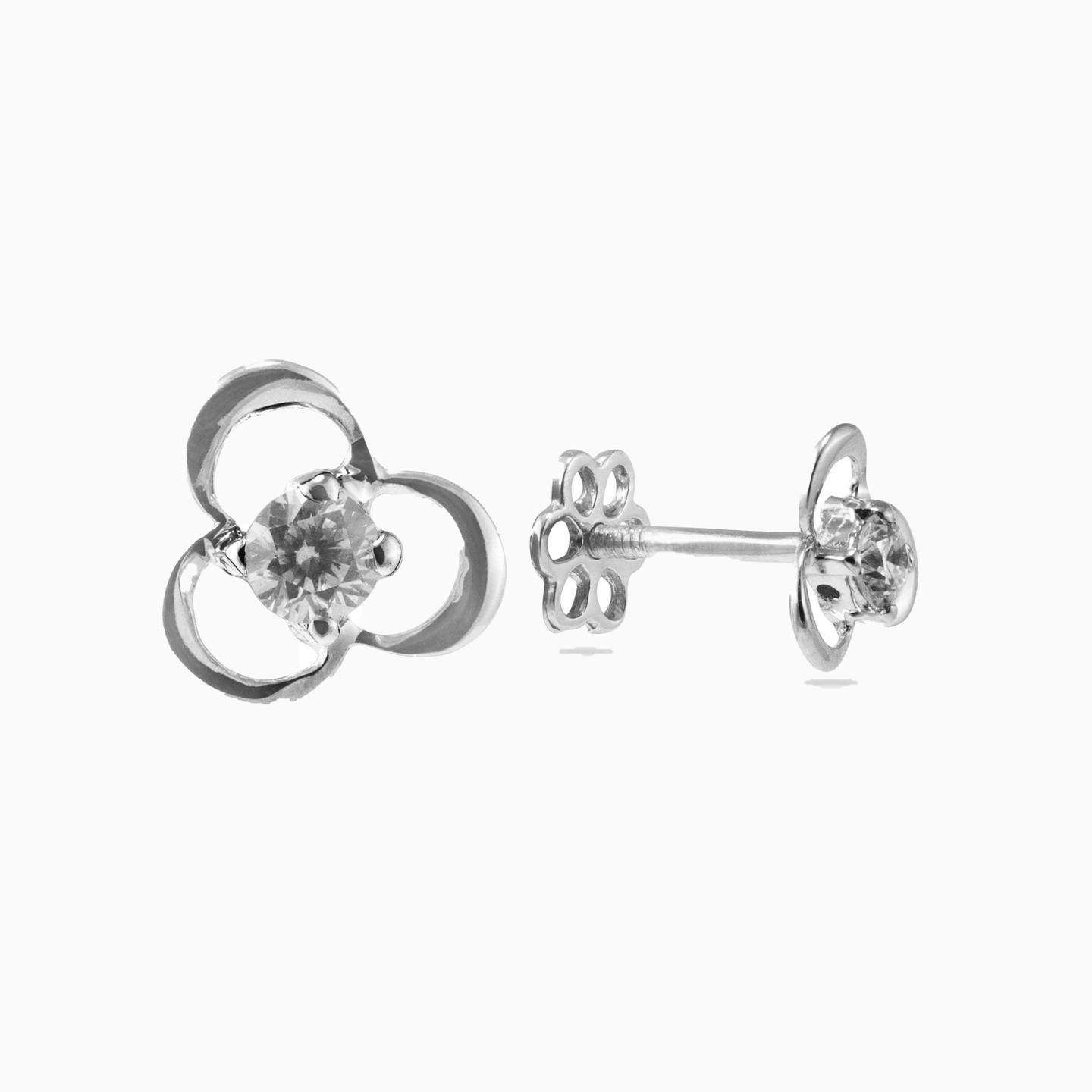 Kids 18K Gold Diamond Stud Earrings - 2