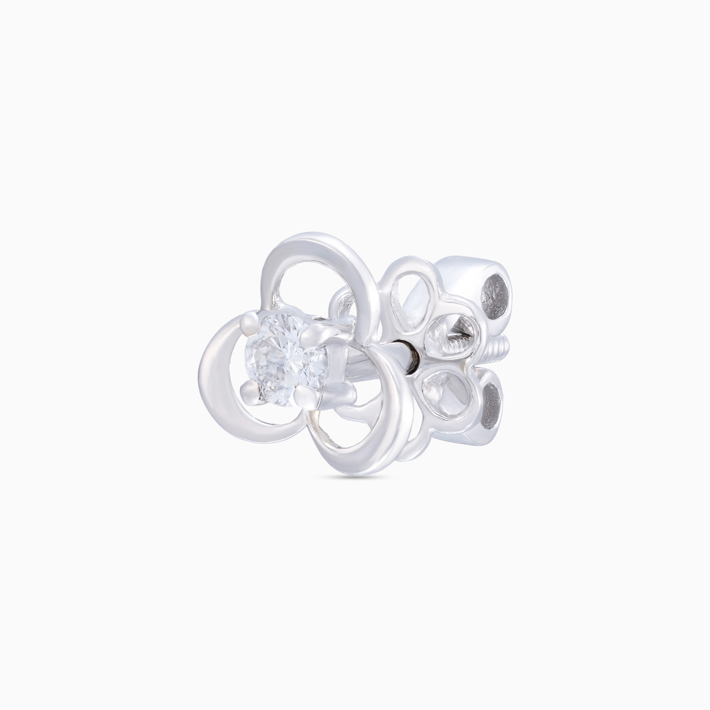 أقراط صغيرة دائرية للأطفال ذهب عيار 18 قيراط مزينة بالألماس - 4 أقراط صغيرة دائرية للأطفال ذهب عيار 18 قيراط مزينة بالألماس - 4