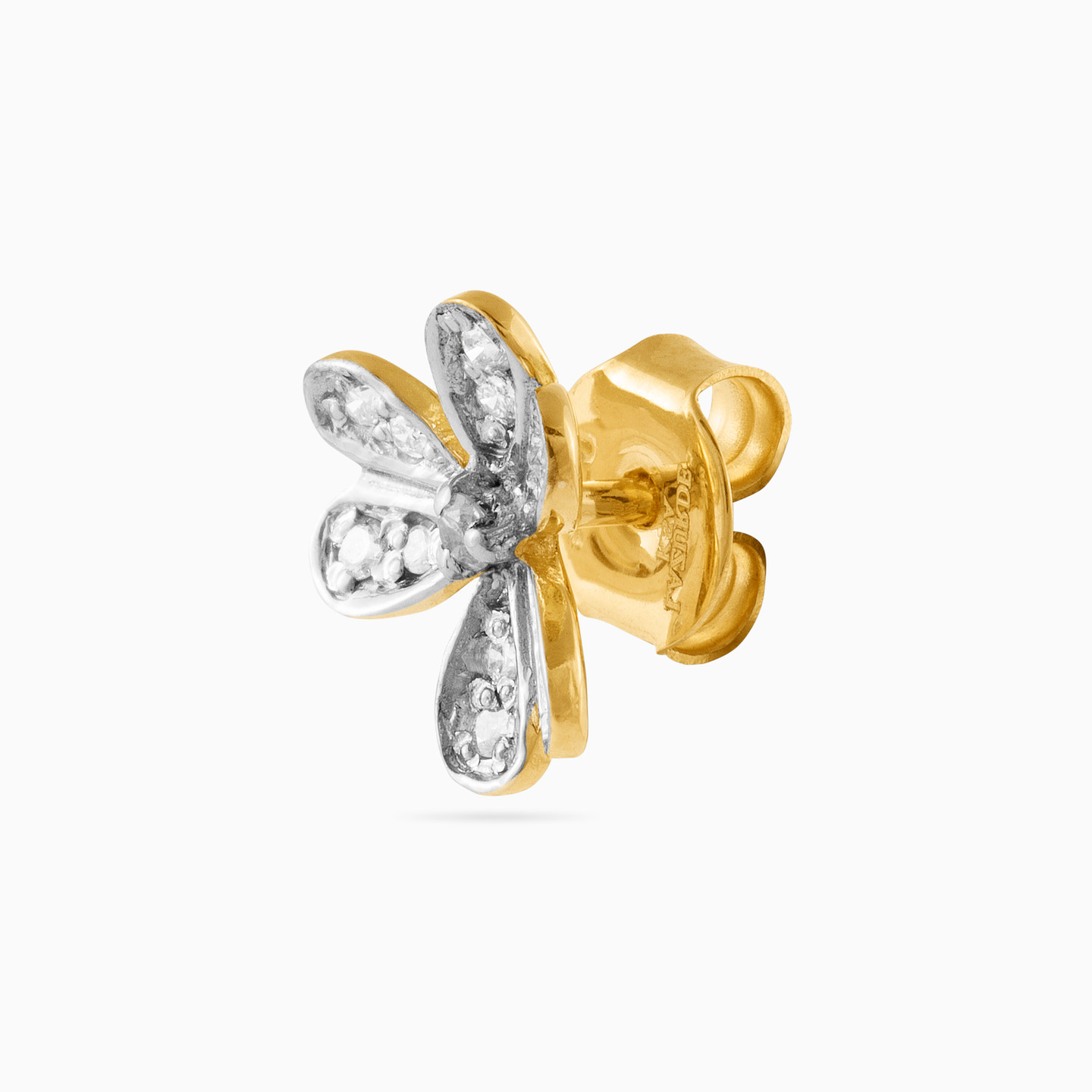 18K Gold Diamond Stud Earrings - 3