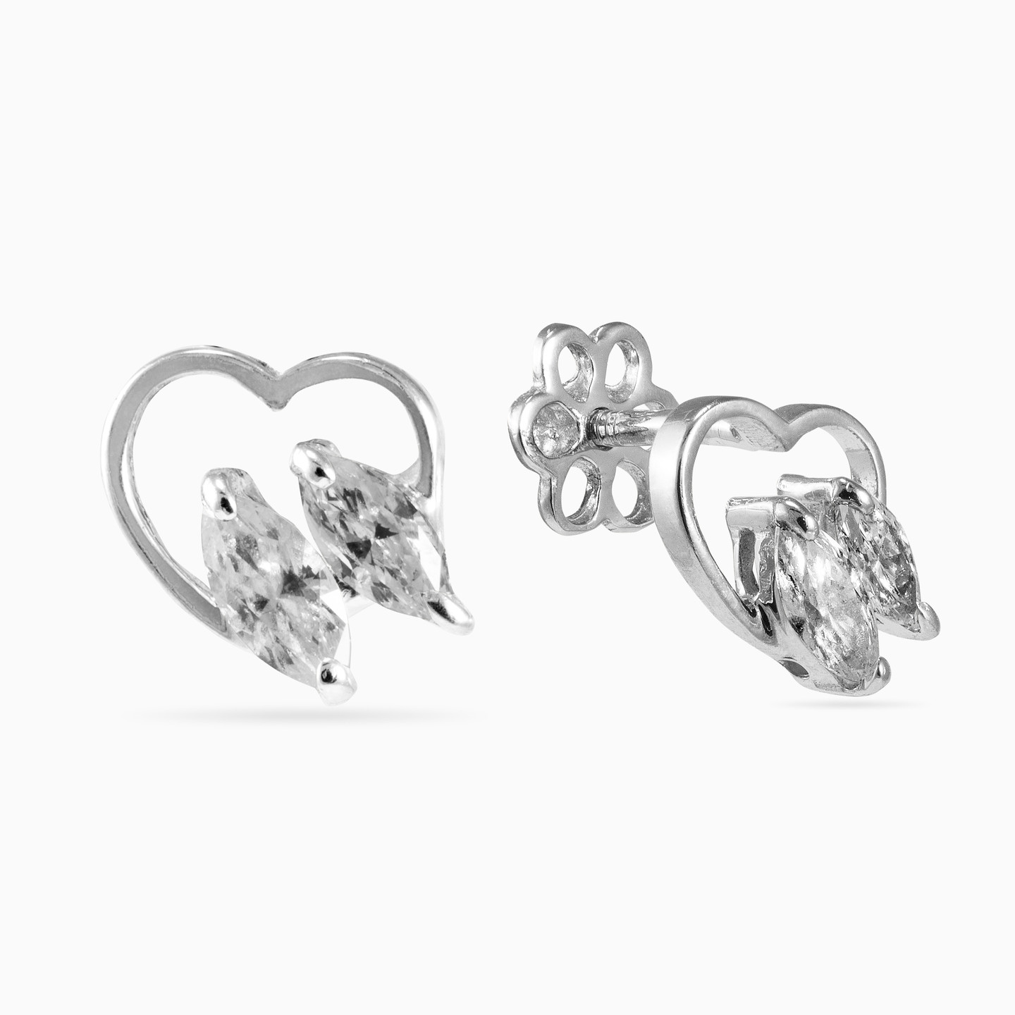 Kids 18K Gold Diamond Stud Earrings - 2