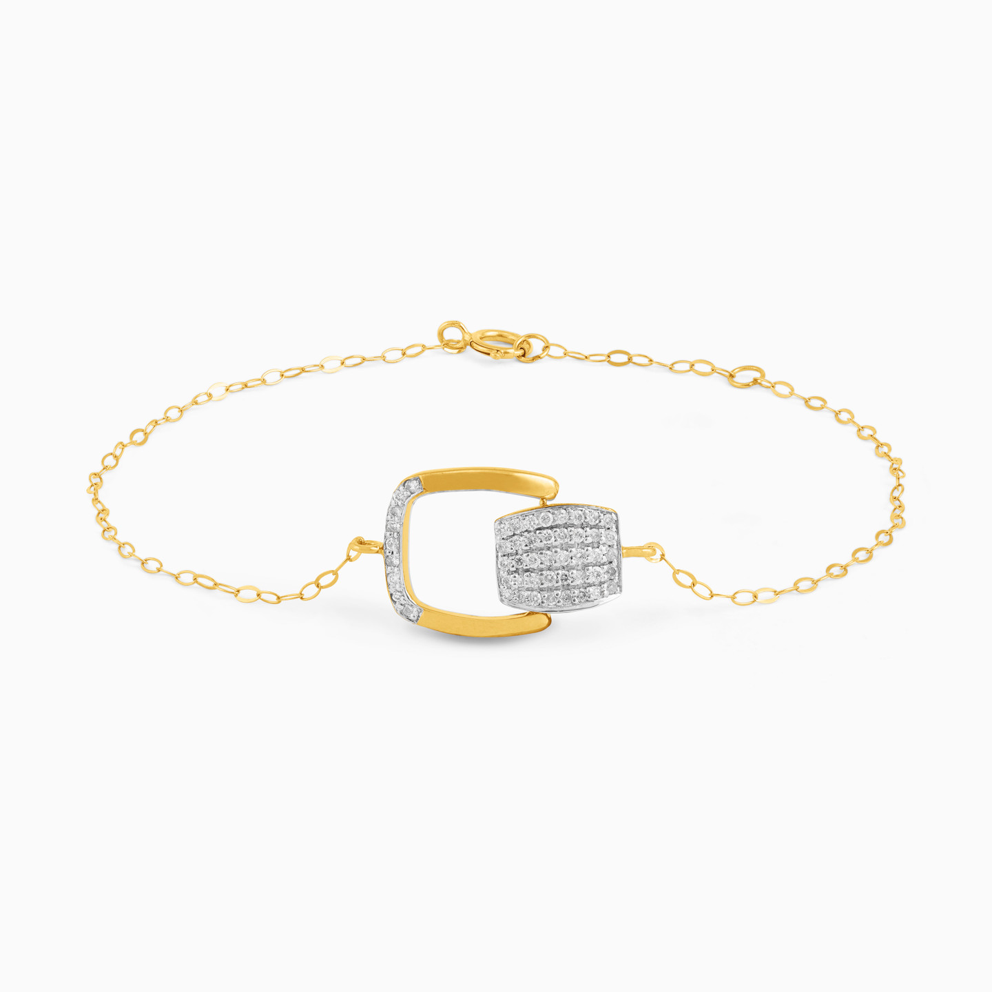 Square Diamond Chain Bracelet in 18K Gold - 2