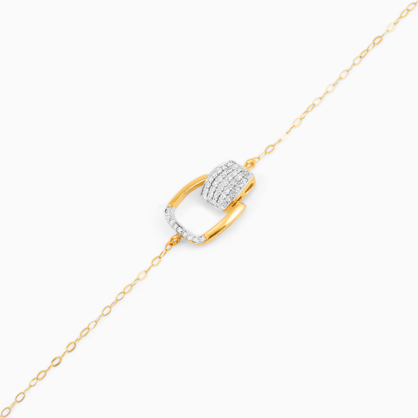 Square Diamond Chain Bracelet in 18K Gold - 4