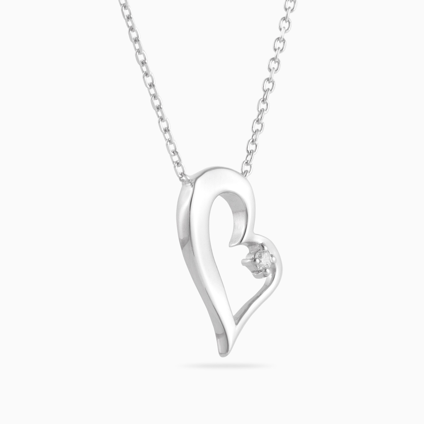 Heart Cubic Zirconia Sterling Silver Necklace - 2