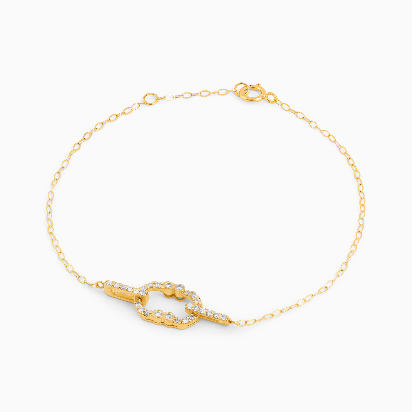 18K Gold Diamond Chain Bracelet - 2