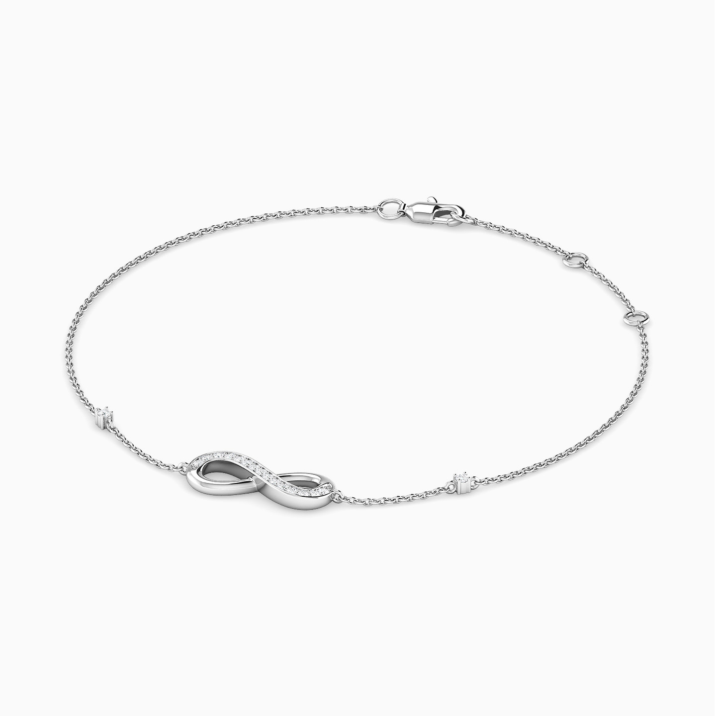 infinity Diamond Chain Bracelet in 18K Gold - 2 infinity Diamond Chain Bracelet in 18K Gold - 2