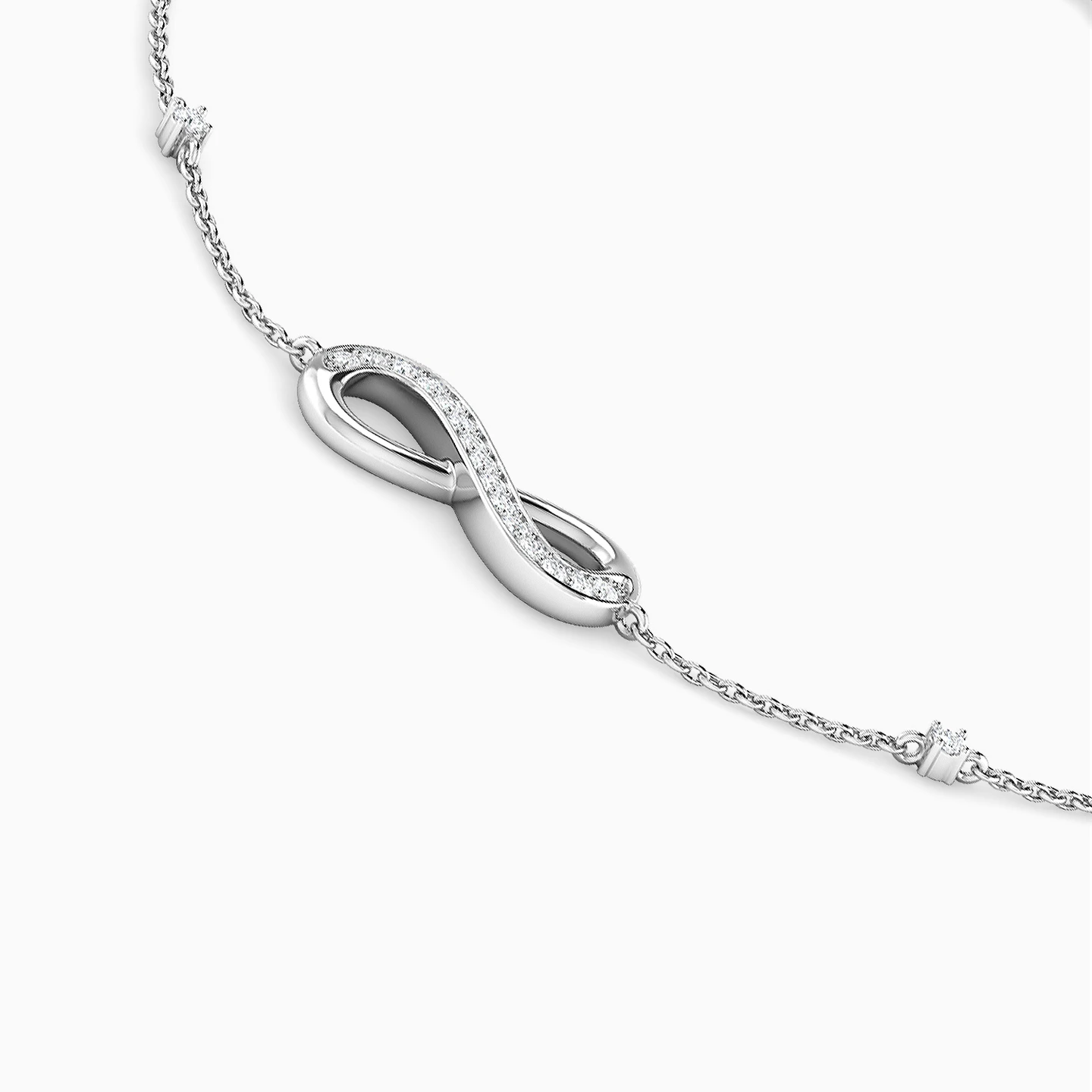 infinity Diamond Chain Bracelet in 18K Gold - 3 infinity Diamond Chain Bracelet in 18K Gold - 3