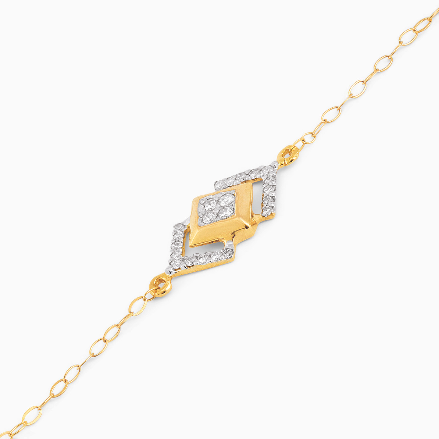 18K Gold Diamond Chain Bracelet - 3