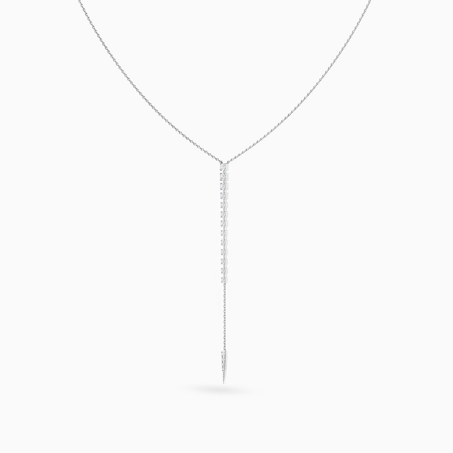 Slim Diamond Necklace in 18K Gold - 3 Slim Diamond Necklace in 18K Gold - 3