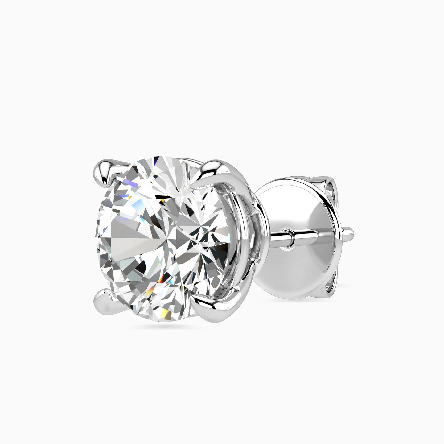 Circle Diamond Stud Earrings in 18K Gold - 3 Circle Diamond Stud Earrings in 18K Gold - 3