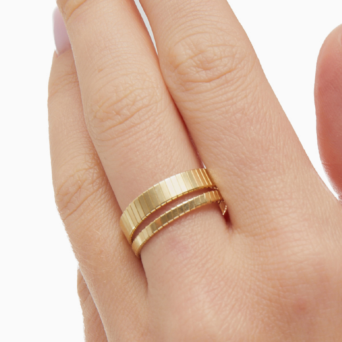 Broad Gold Plates Statement Ring - 2