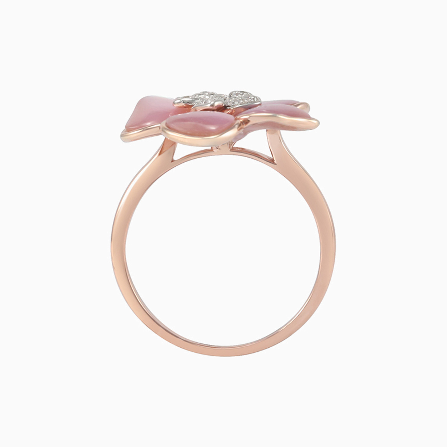 Flower Diamond & Pearl Ring in 18K Gold - 4 Flower Diamond & Pearl Ring in 18K Gold - 4