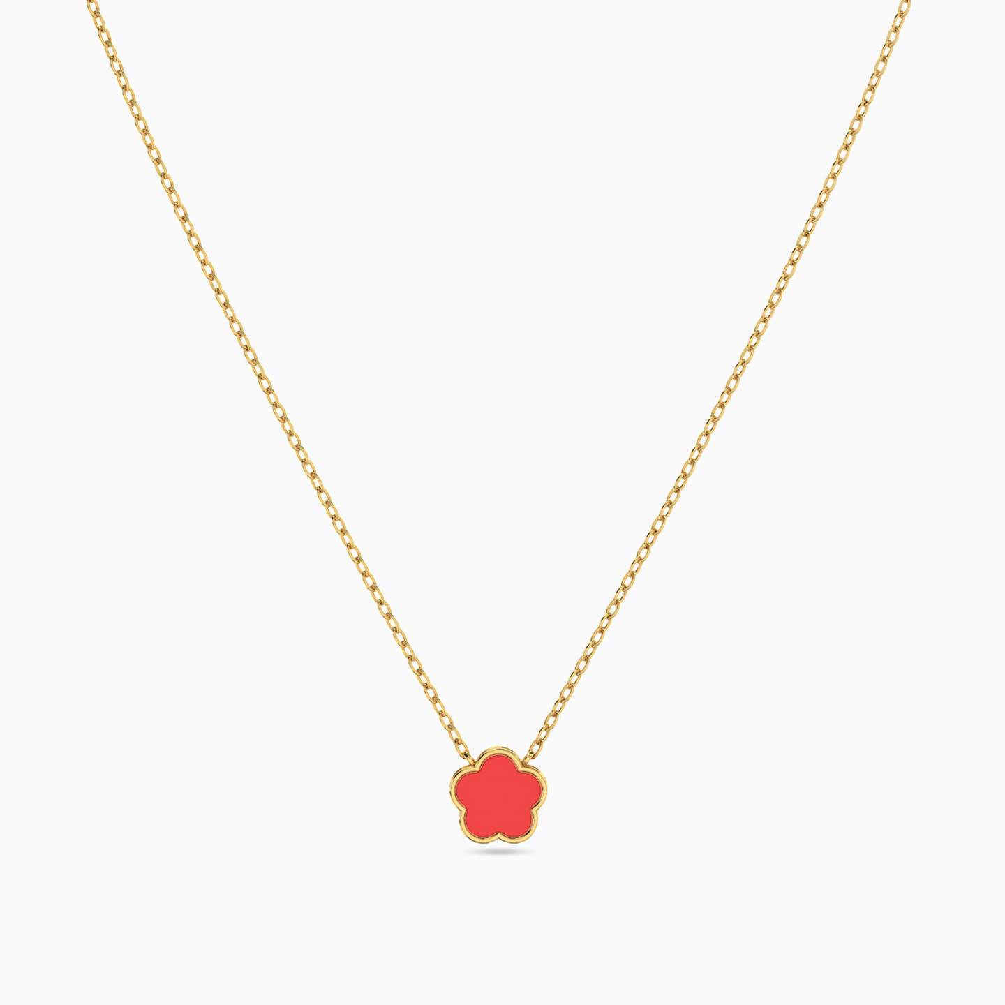 Kids Flower Rose Stone Necklace in 18K Gold - 3 Kids Flower Rose Stone Necklace in 18K Gold - 3
