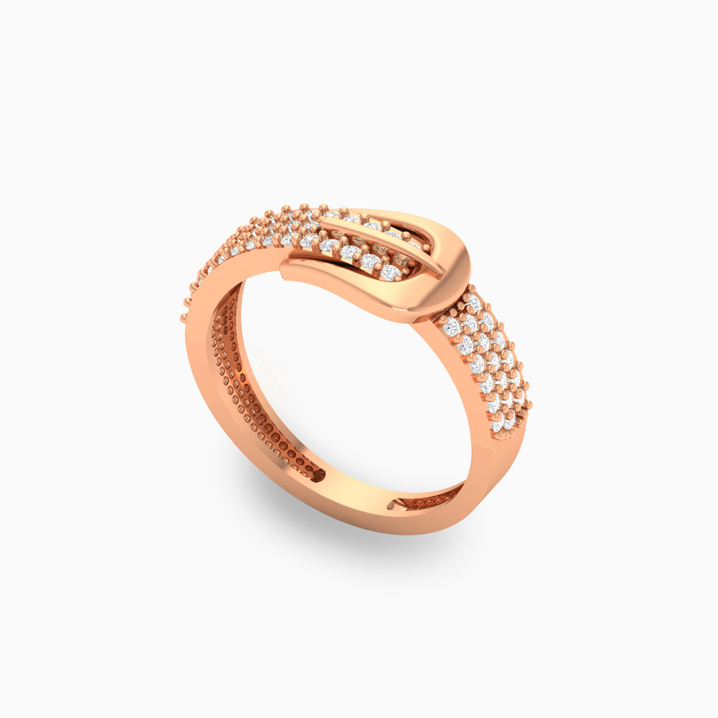 Belt Cubic Zirconia Ring in 18K Gold - 2 Belt Cubic Zirconia Ring in 18K Gold - 2