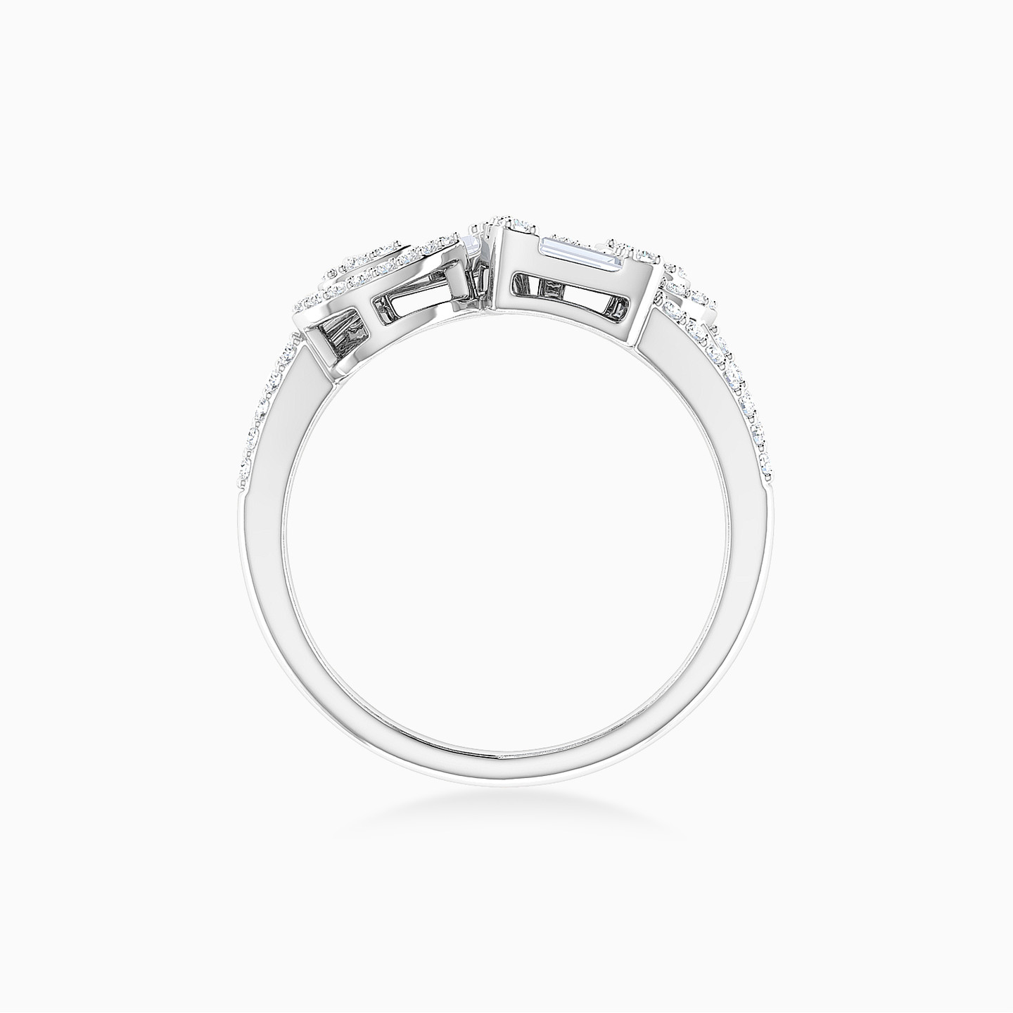 Multi-shaped Diamond Two-headed Ring in 18K Gold - 5 Multi-shaped Diamond Two-headed Ring in 18K Gold - 5