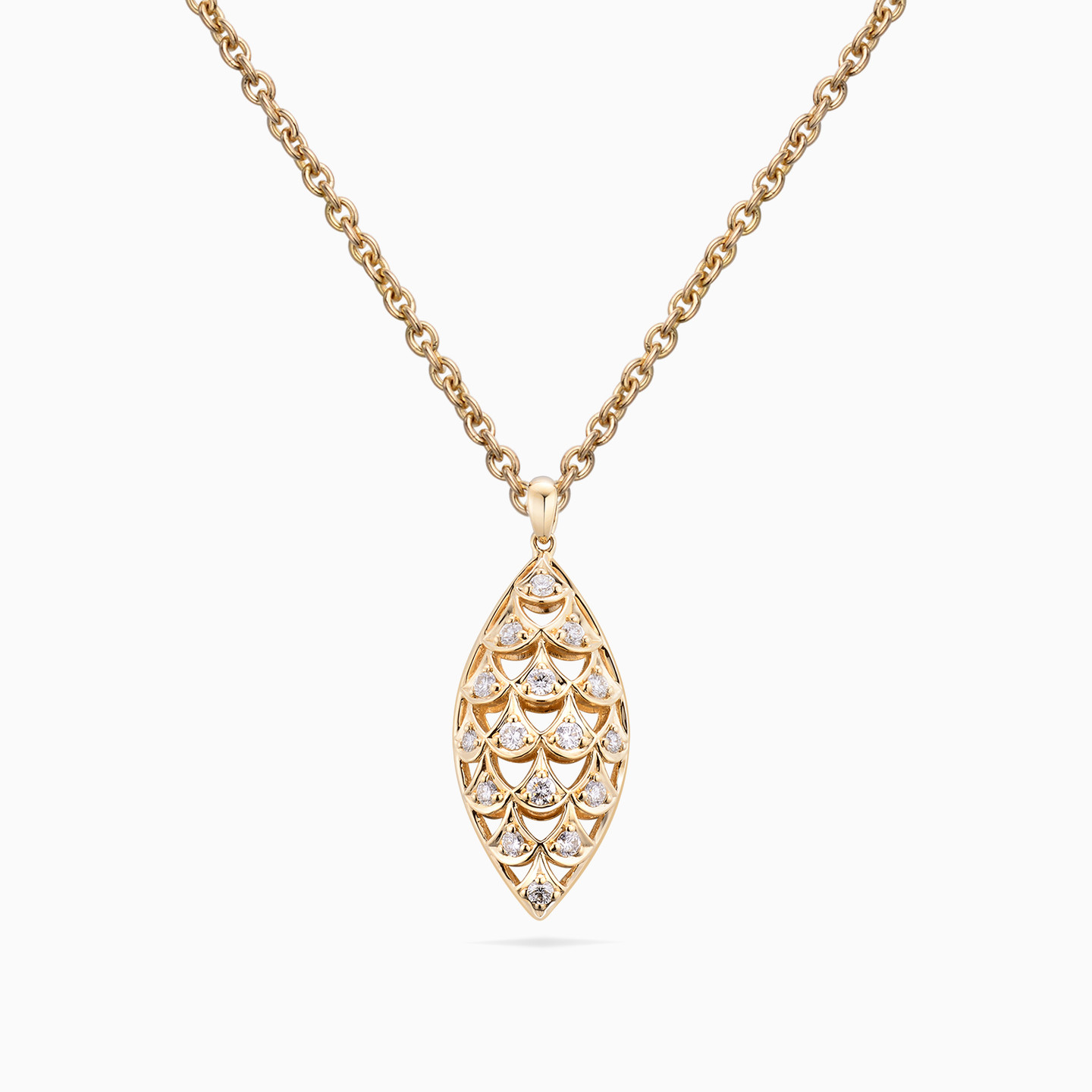 Marquise Diamond Necklace in 18K Gold - 3 Marquise Diamond Necklace in 18K Gold - 3