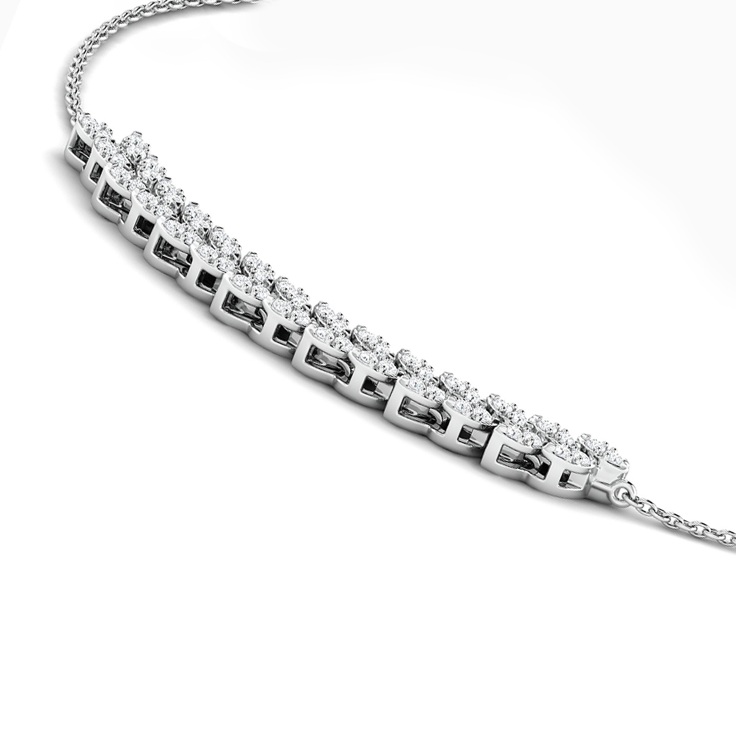 Slim Diamond Chain Bracelet in 18K Gold - 3 Slim Diamond Chain Bracelet in 18K Gold - 3