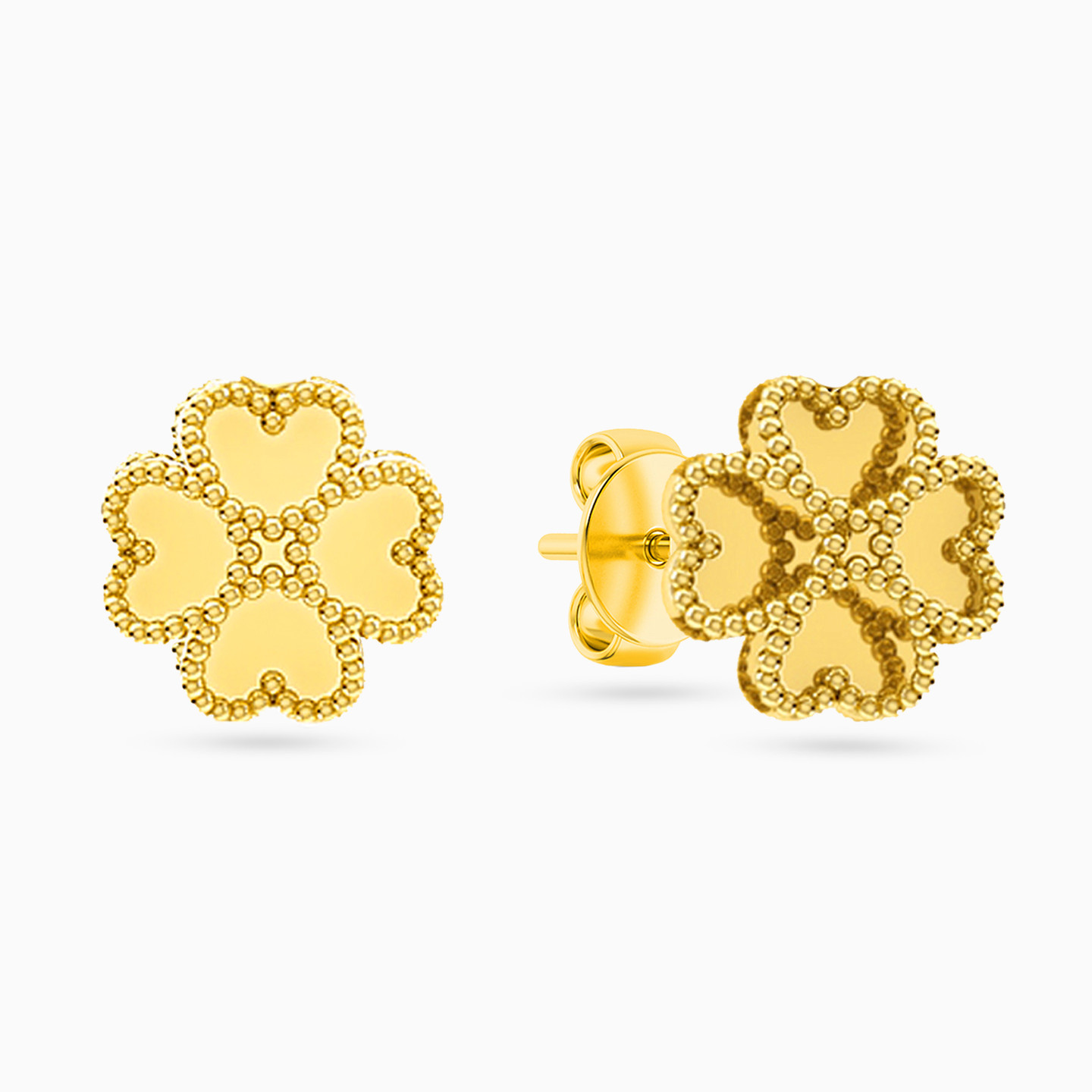 18K Gold Stud Earrings - 2