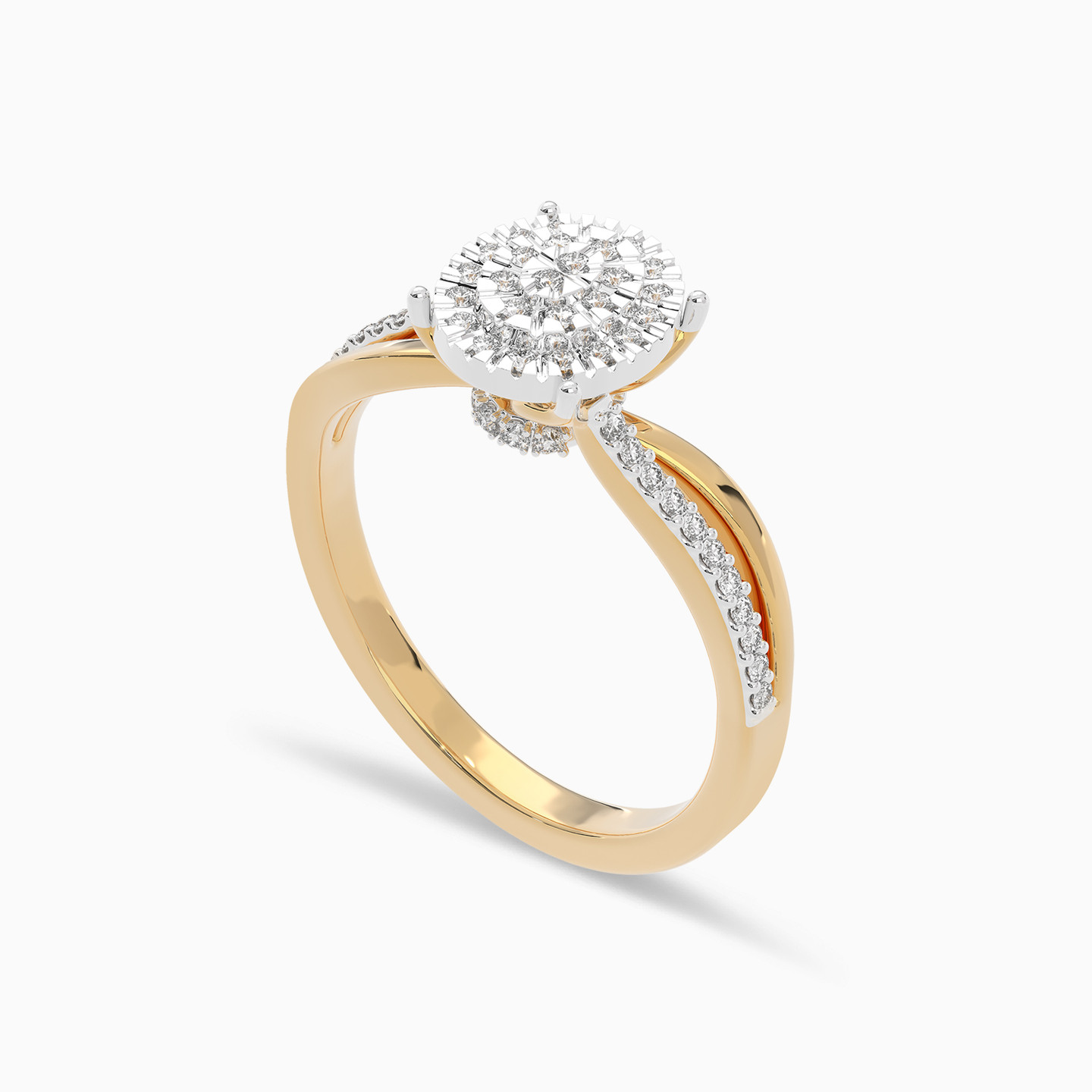 Oval Diamond Ring in 18K Gold - 2 Oval Diamond Ring in 18K Gold - 2