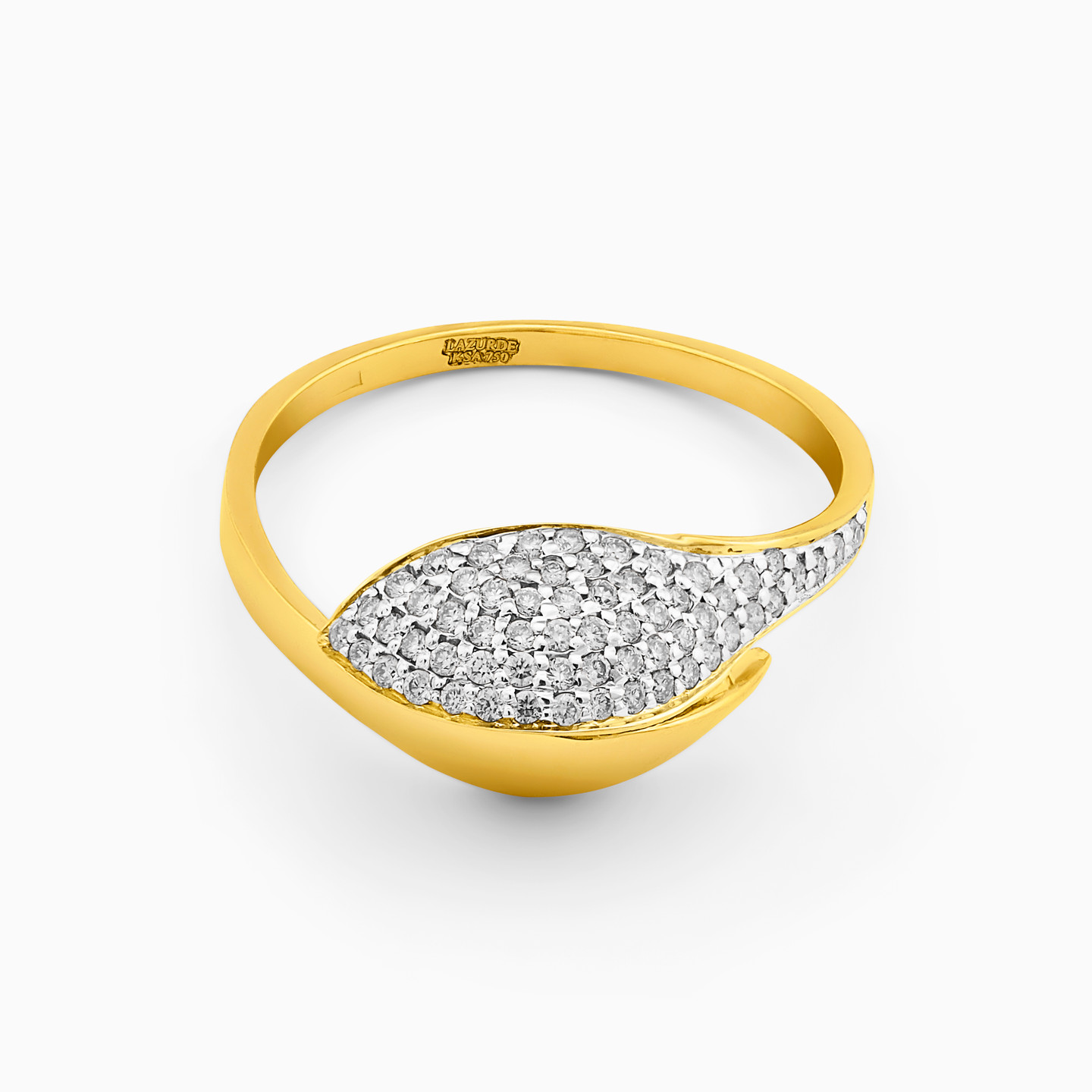 Leaf Diamond Ring in 18K Gold - 2 Leaf Diamond Ring in 18K Gold - 2