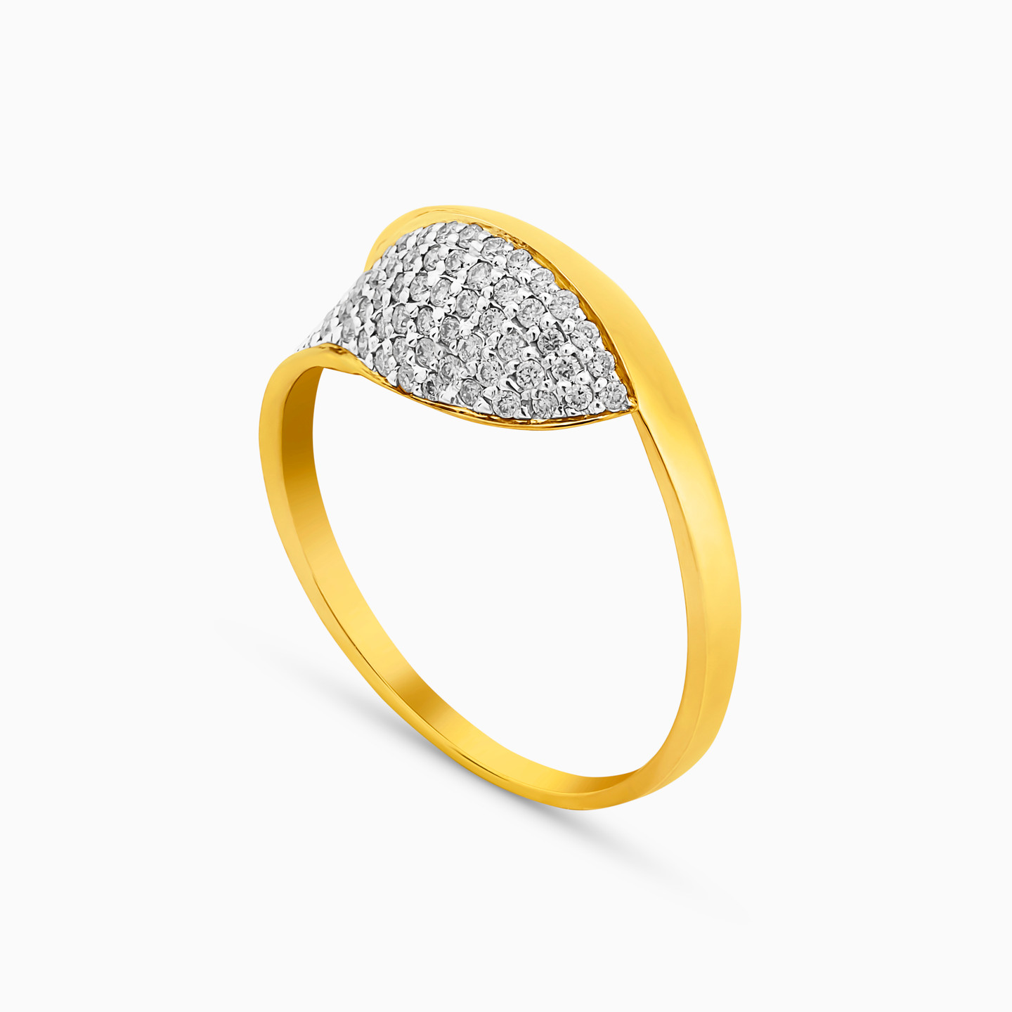 Leaf Diamond Ring in 18K Gold - 3 Leaf Diamond Ring in 18K Gold - 3