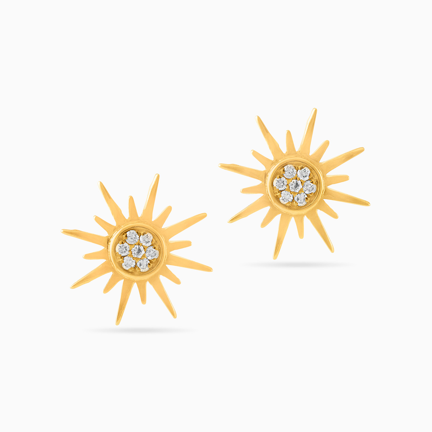 Sun Diamond Stud Earrings in 18K Gold Sun Diamond Stud Earrings in 18K Gold