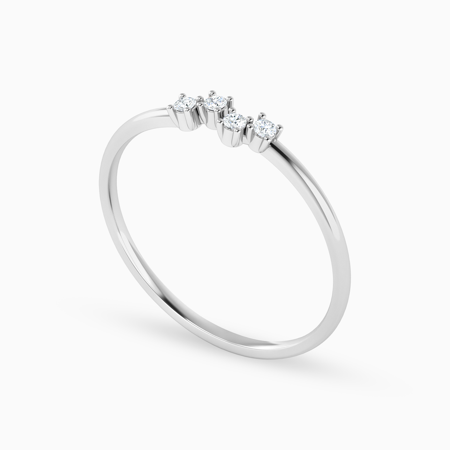 Round Diamonds Statement Ring in 18K Gold - 2 Round Diamonds Statement Ring in 18K Gold - 2