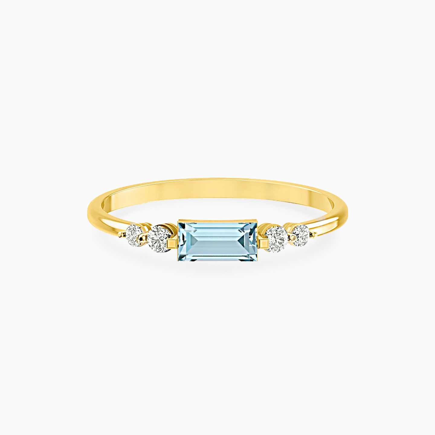 Baguette Diamonds & Colored Stones Statement Ring in 18K Gold