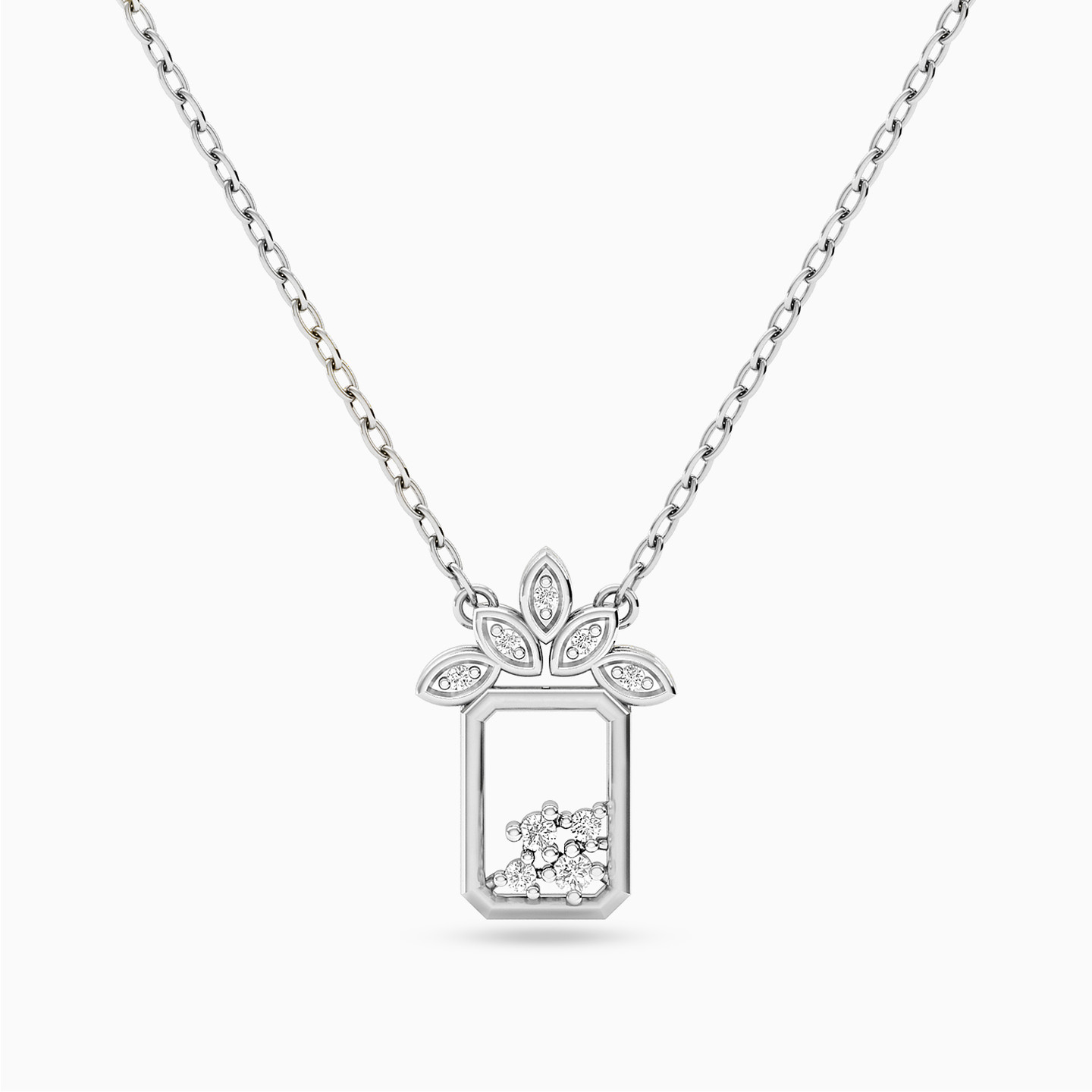 Rectangle Diamond Necklace in 18K Gold Rectangle Diamond Necklace in 18K Gold